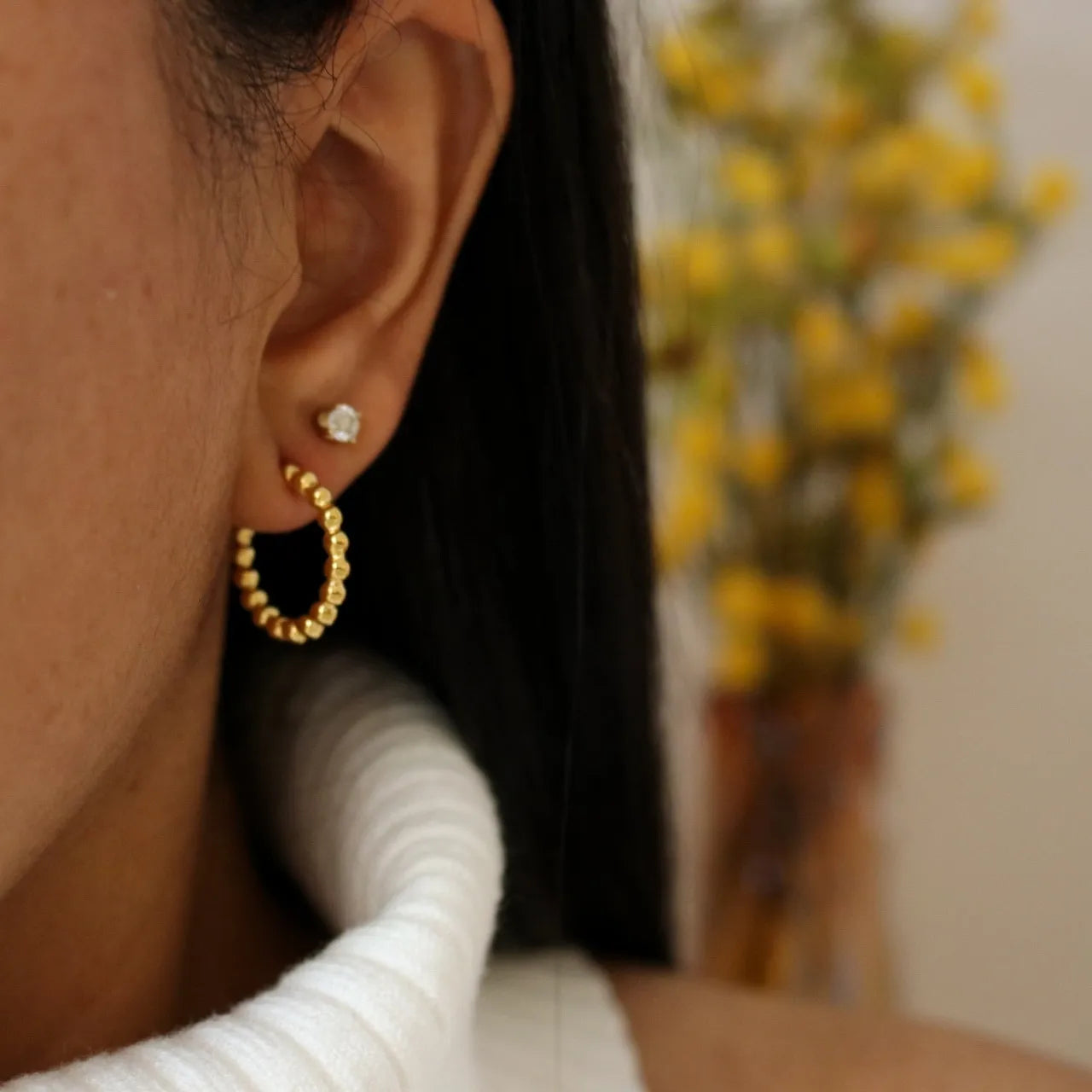 Ball Hoops Earrings