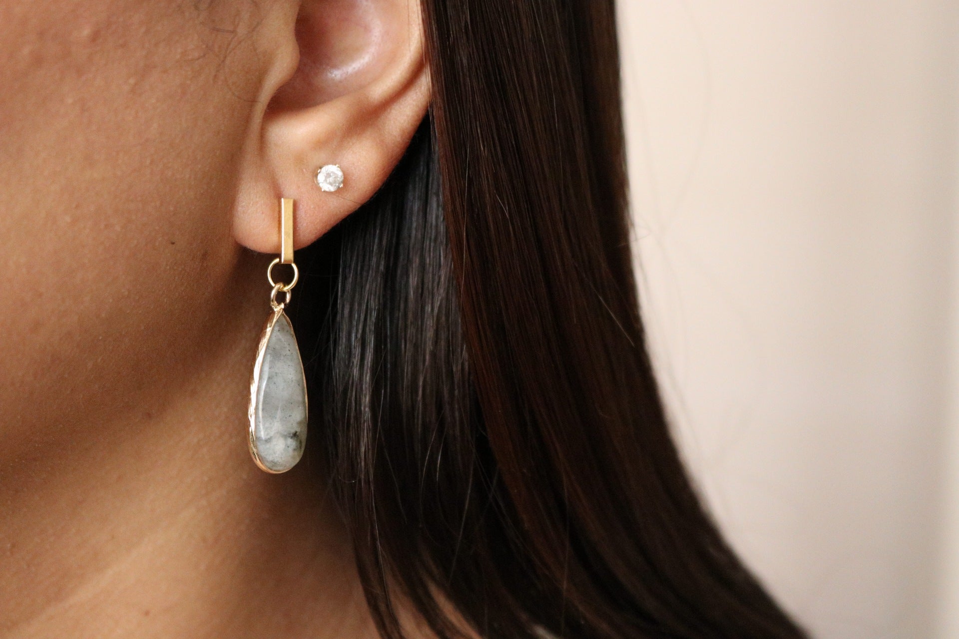 Drop Clear Quartz Earrings - Gemstone Drop Earrings | Elegant Jewelry