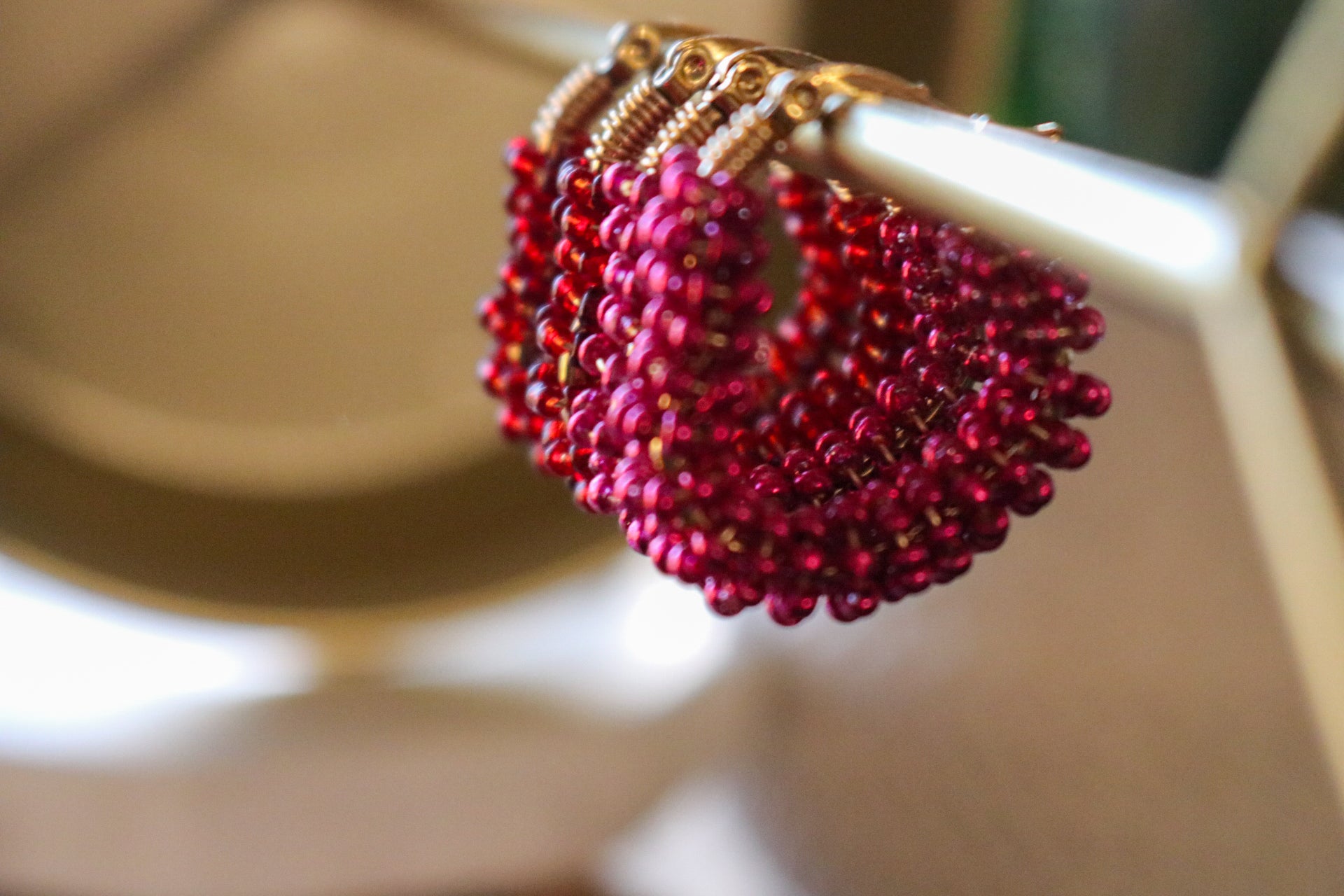Heart Hoops Earrings - Golden Huggie Hoops | Small Hoop Earrings