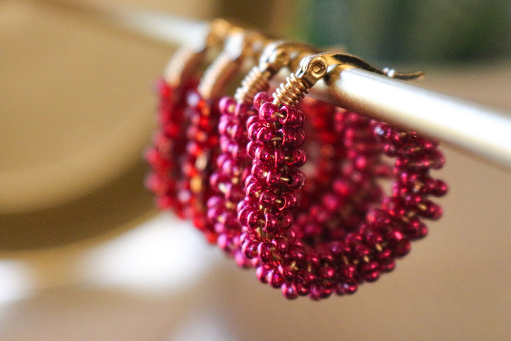 Heart Hoops Earrings - Golden Huggie Hoops | Small Hoop Earrings