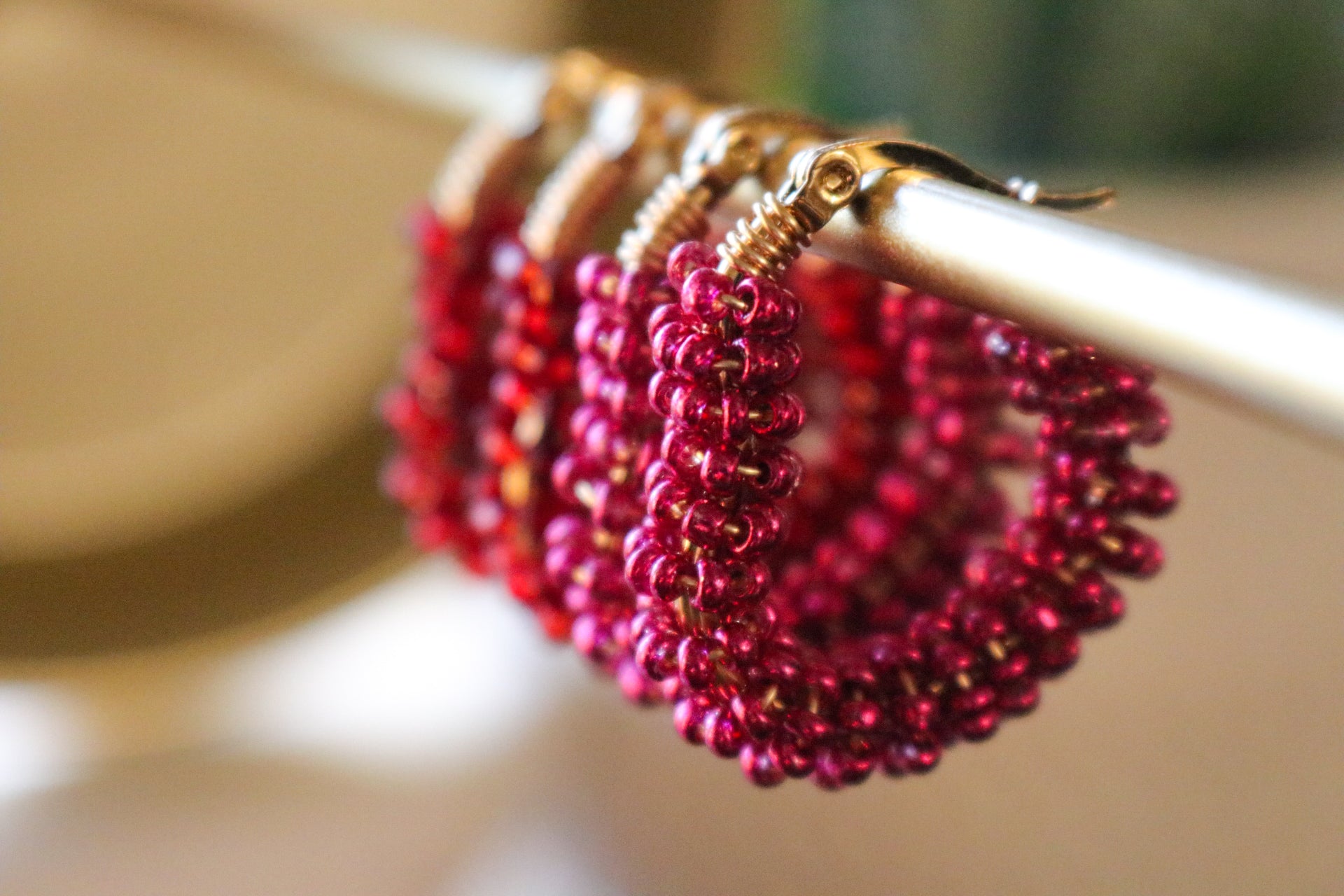 Heart Hoops Earrings - Golden Huggie Hoops | Small Hoop Earrings