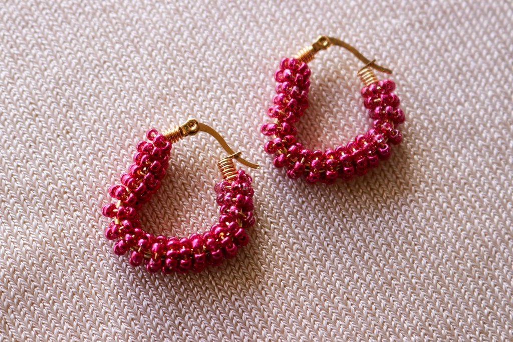 Heart Hoops Earrings - Golden Huggie Hoops | Small Hoop Earrings