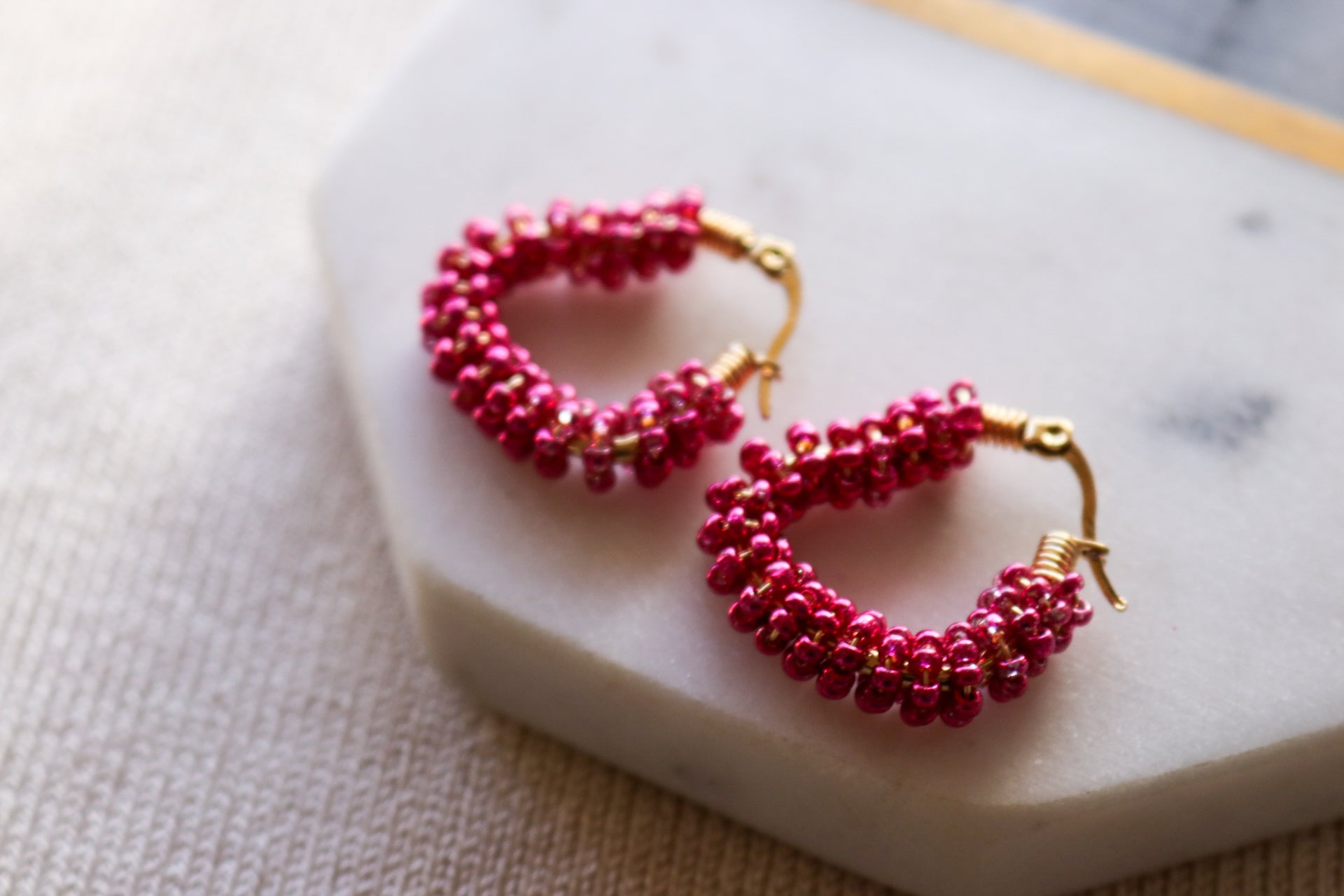 Heart Hoops Earrings - Golden Huggie Hoops | Small Hoop Earrings