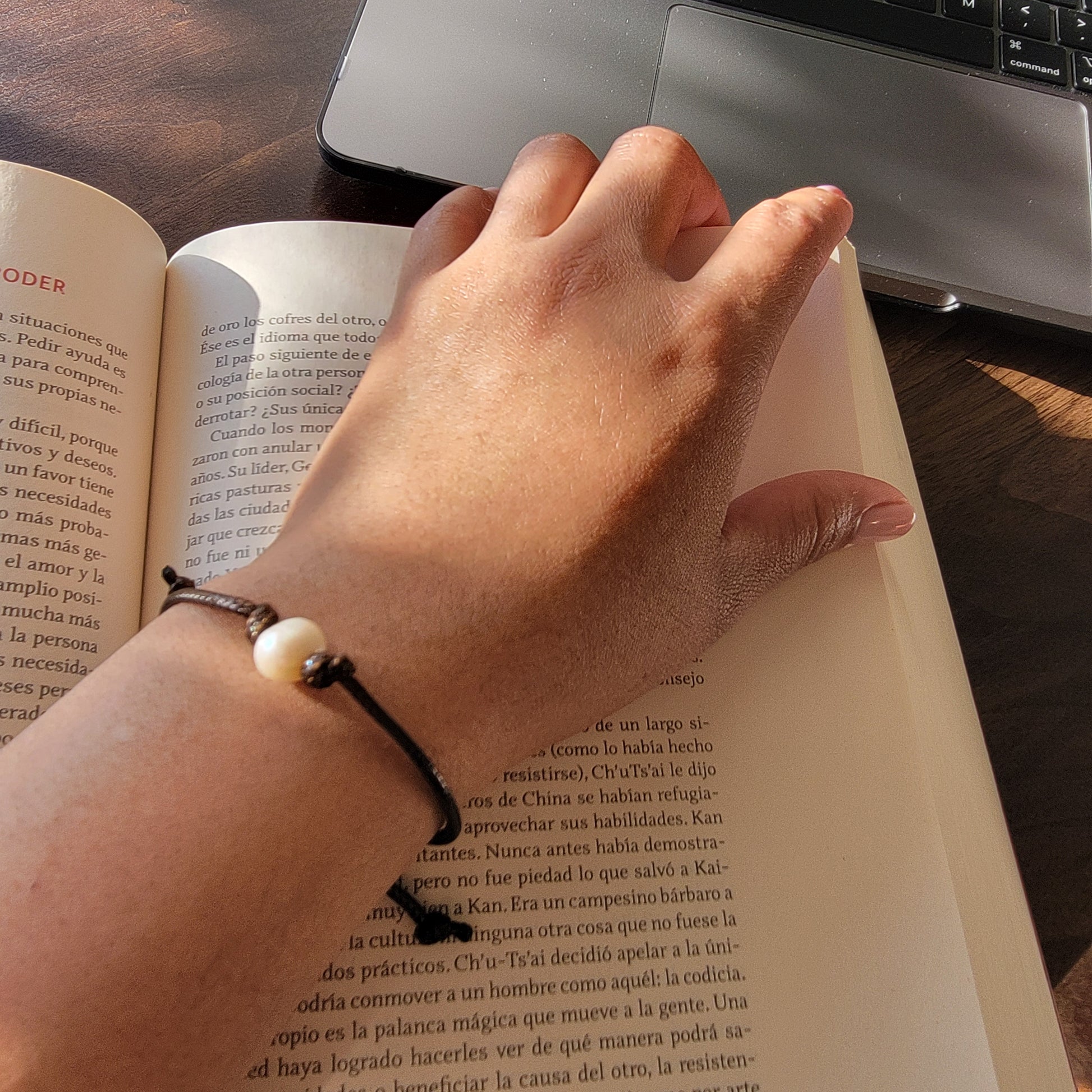 Pearl bracelet - Single Pearl Leather Bracelet | Beaded Bracelet