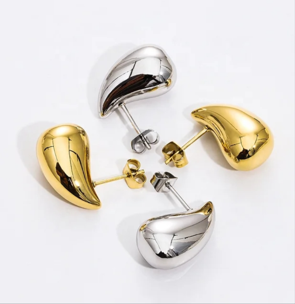 Teardrop Hoop Earrings - 18K Gold Plated Hoop Earrings
