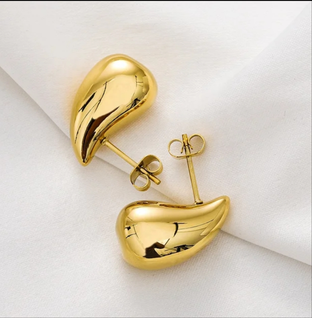 Teardrop Hoop Earrings - 18K Gold Plated Hoop Earrings