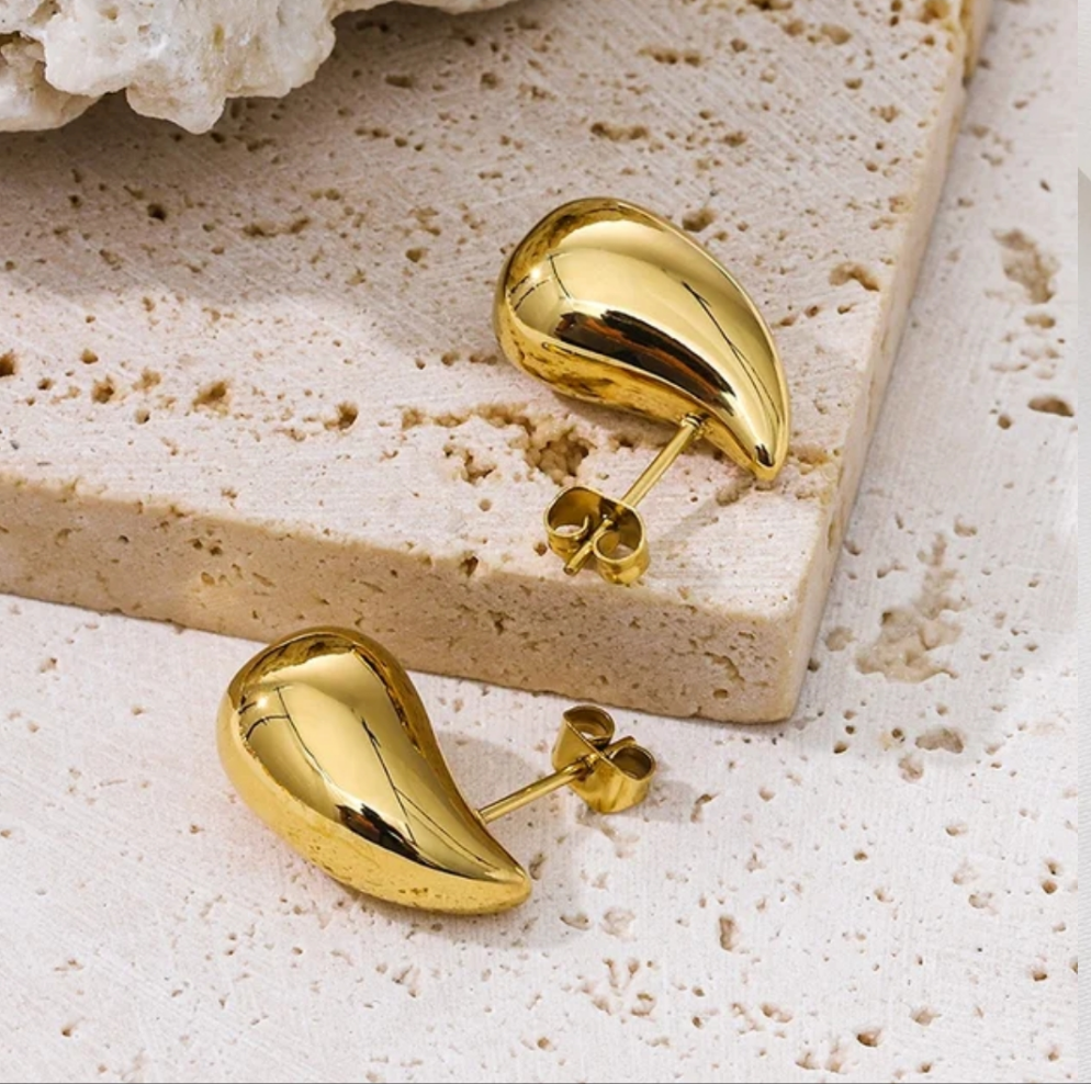 Teardrop Hoop Earrings - 18K Gold Plated Hoop Earrings