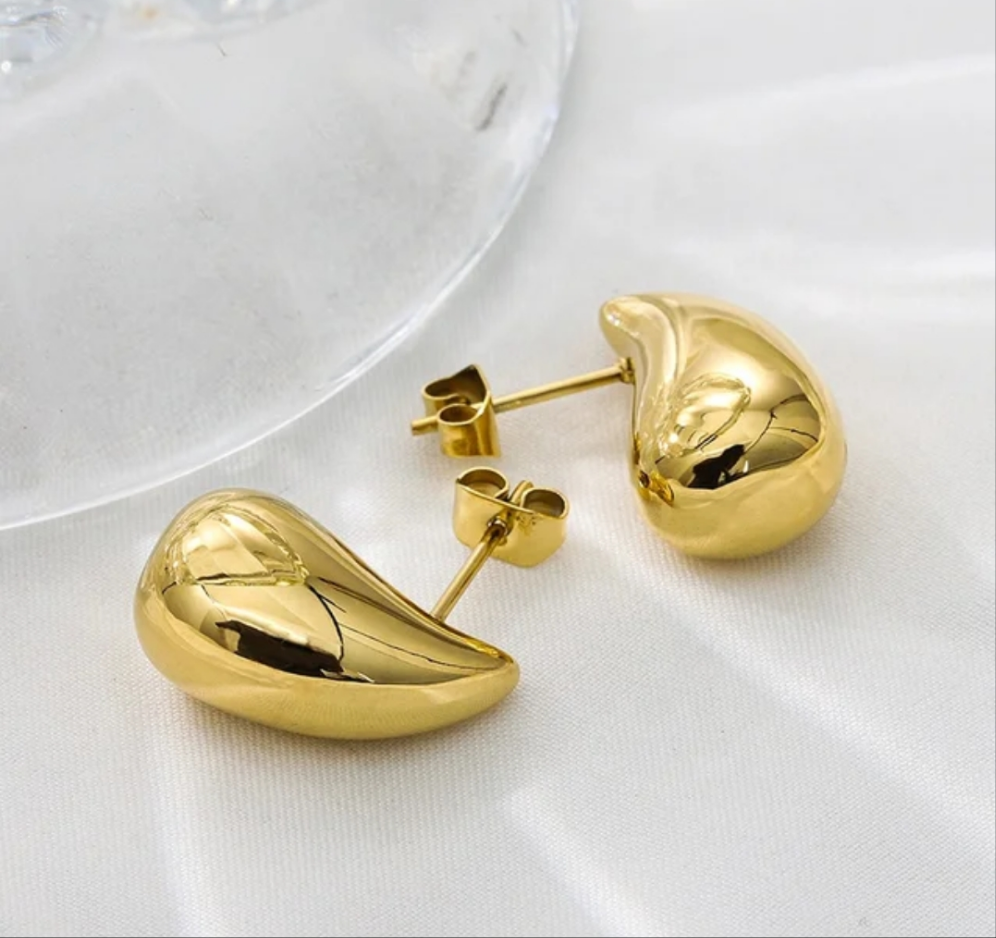 Teardrop Hoop Earrings - 18K Gold Plated Hoop Earrings