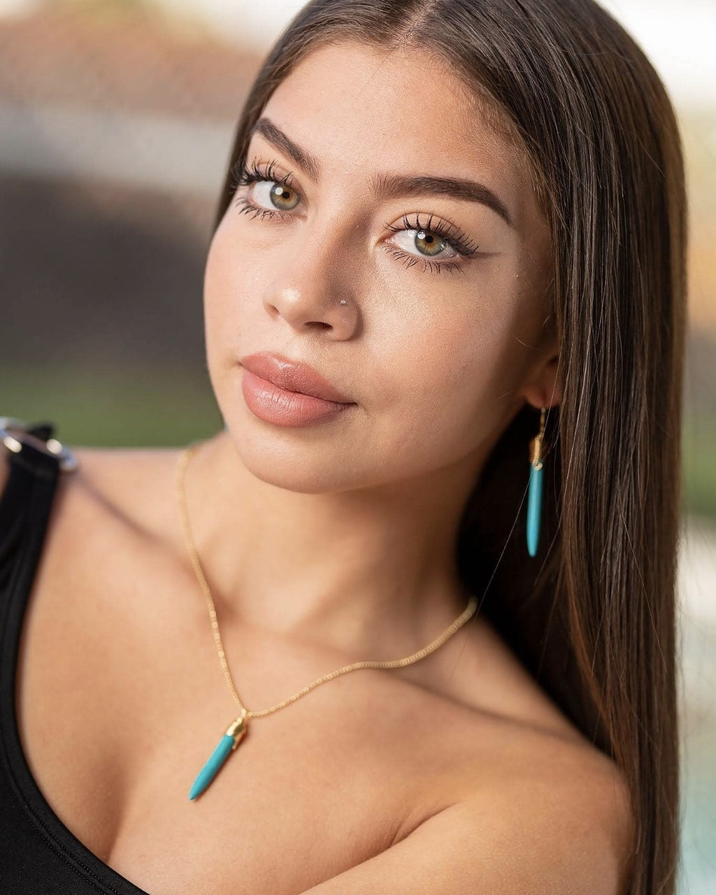 Set Turquoise Spike Earrings & Necklace - Bridal Jewelry Sets | Wedding Jewelry Sets