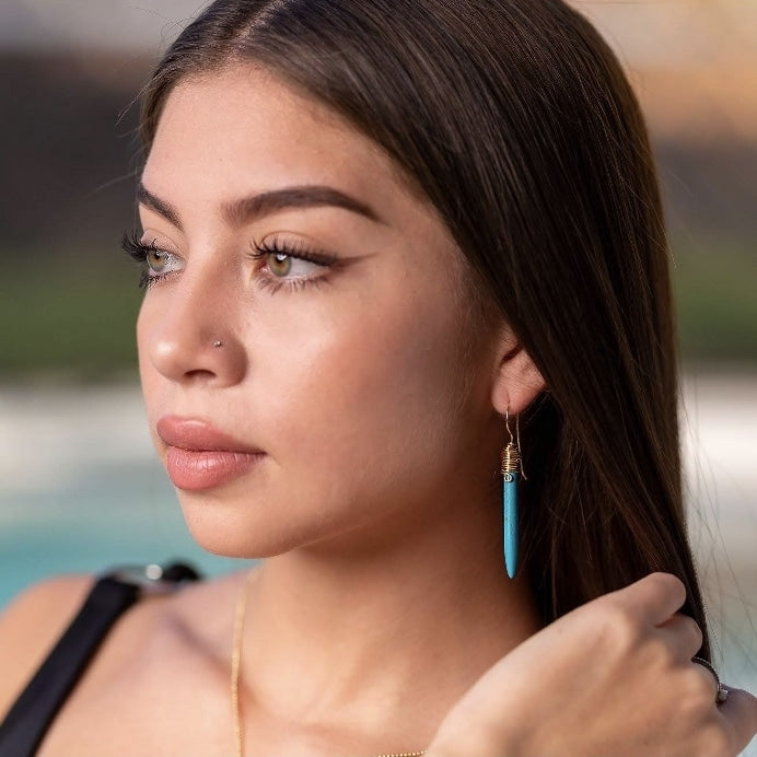 Set Turquoise Spike Earrings & Necklace - Bridal Jewelry Sets | Wedding Jewelry Sets