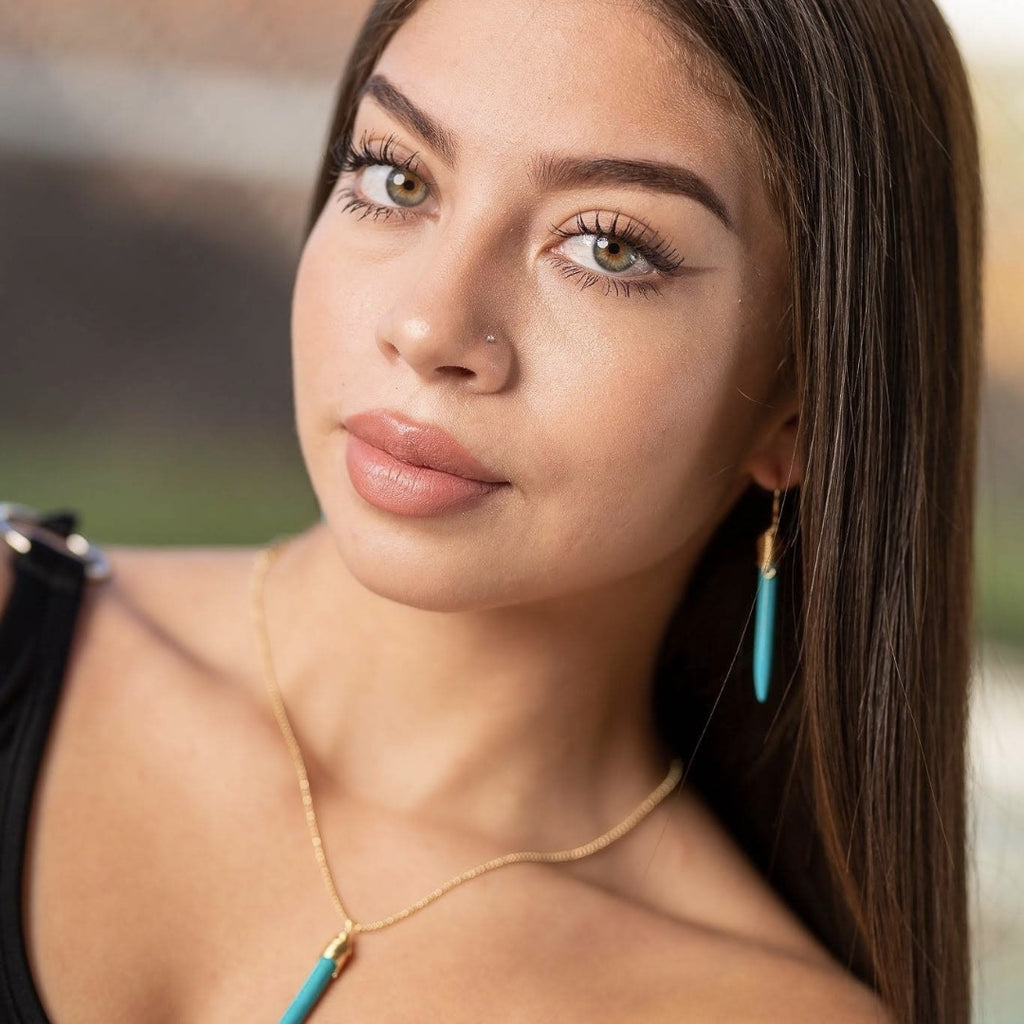Set Turquoise Spike Earrings & Necklace - Bridal Jewelry Sets | Wedding Jewelry Sets