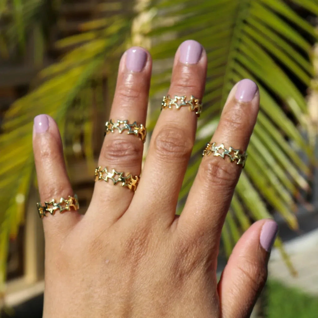 Star Gold ring . Celestial Fashion Ring . Gold Star Ring