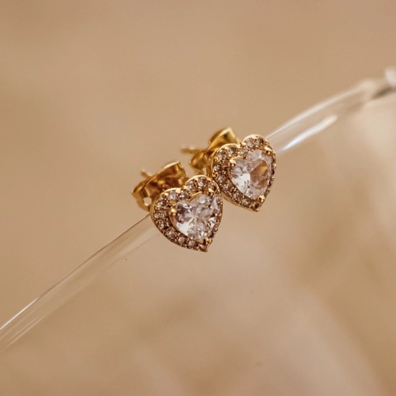 Heart Stud Earrings - 18K Gold Plated Minimalist Stud Earrings