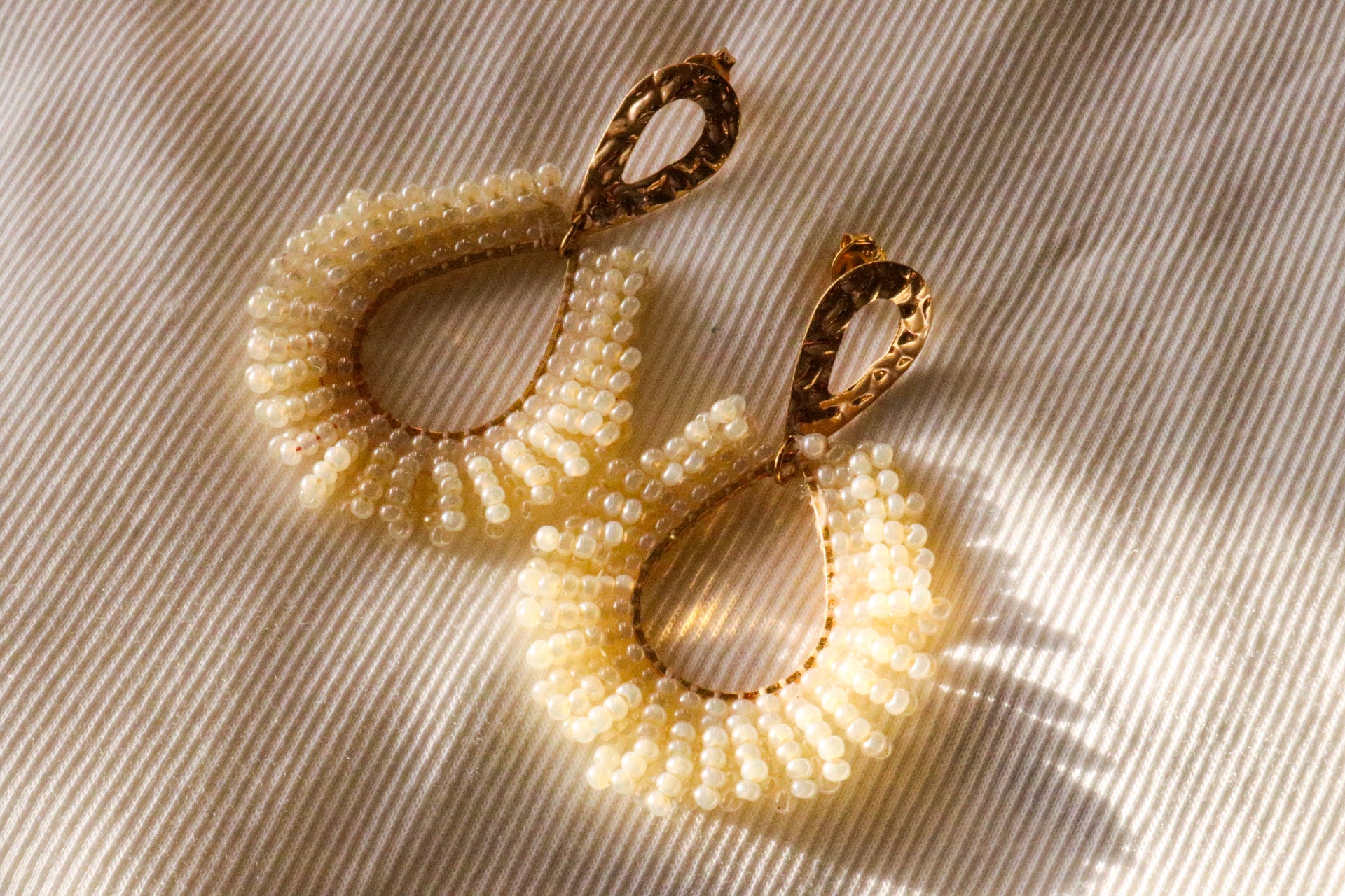 Bead Hoop Earrings - Gold Hoop Earrings for Women | Dainty Hoops