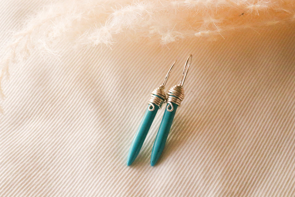 Set Turquoise Spike Earrings & Necklace - Bridal Jewelry Sets | Wedding Jewelry Sets