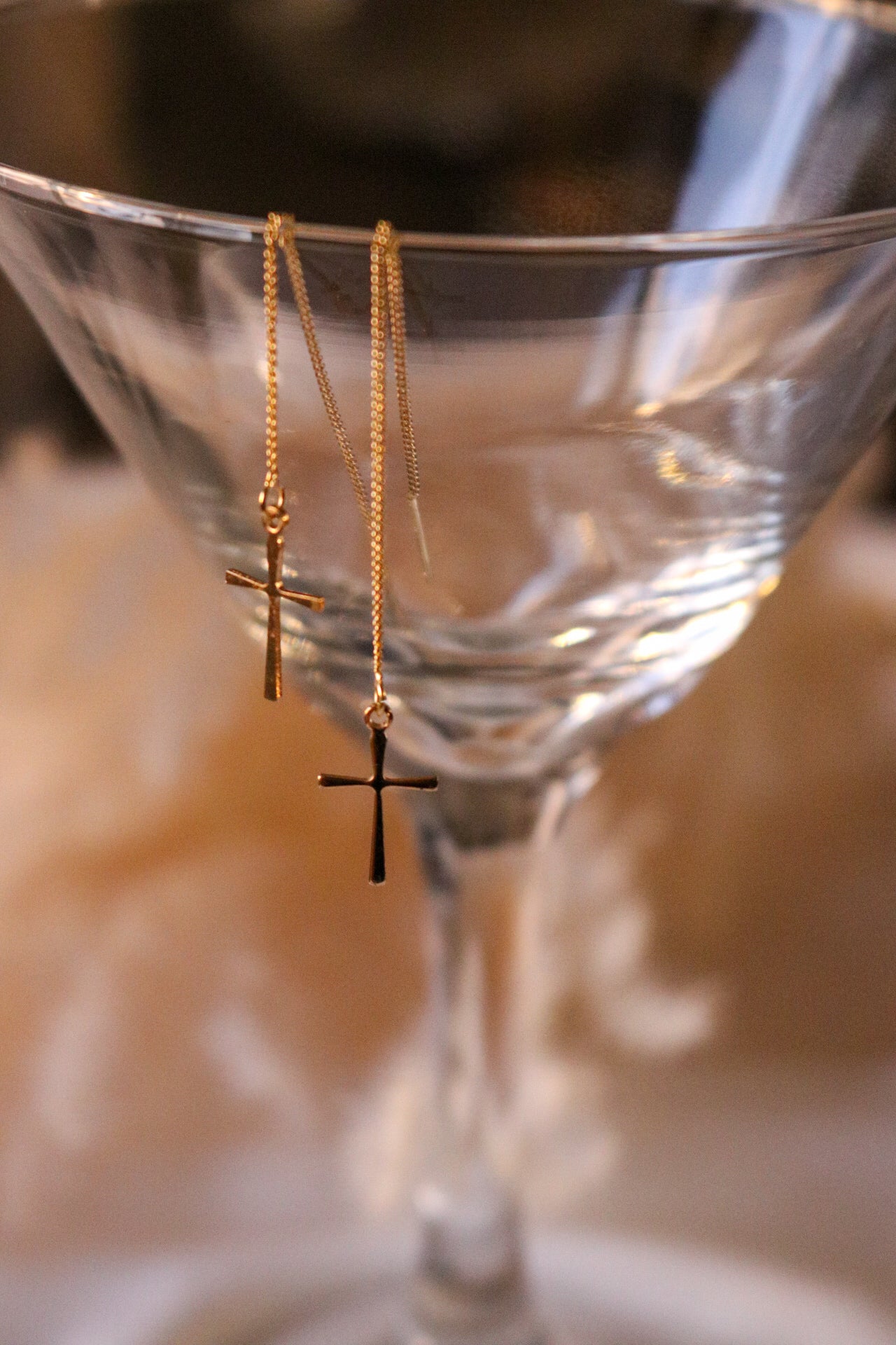 Cross Earrings - Gold Dangle Earrings | Elegant Drop Earrings