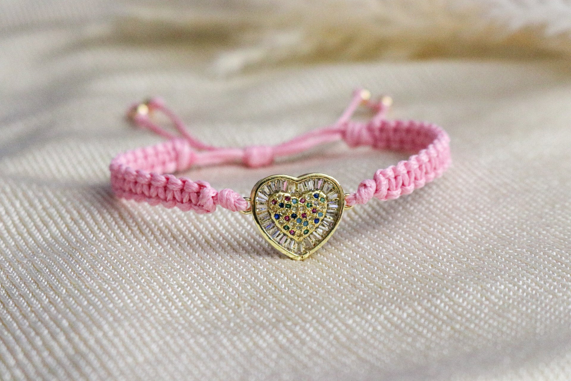 Heart Bracelet - Macrame Cord Charm Bracelet | Friendship Women's Bracelet