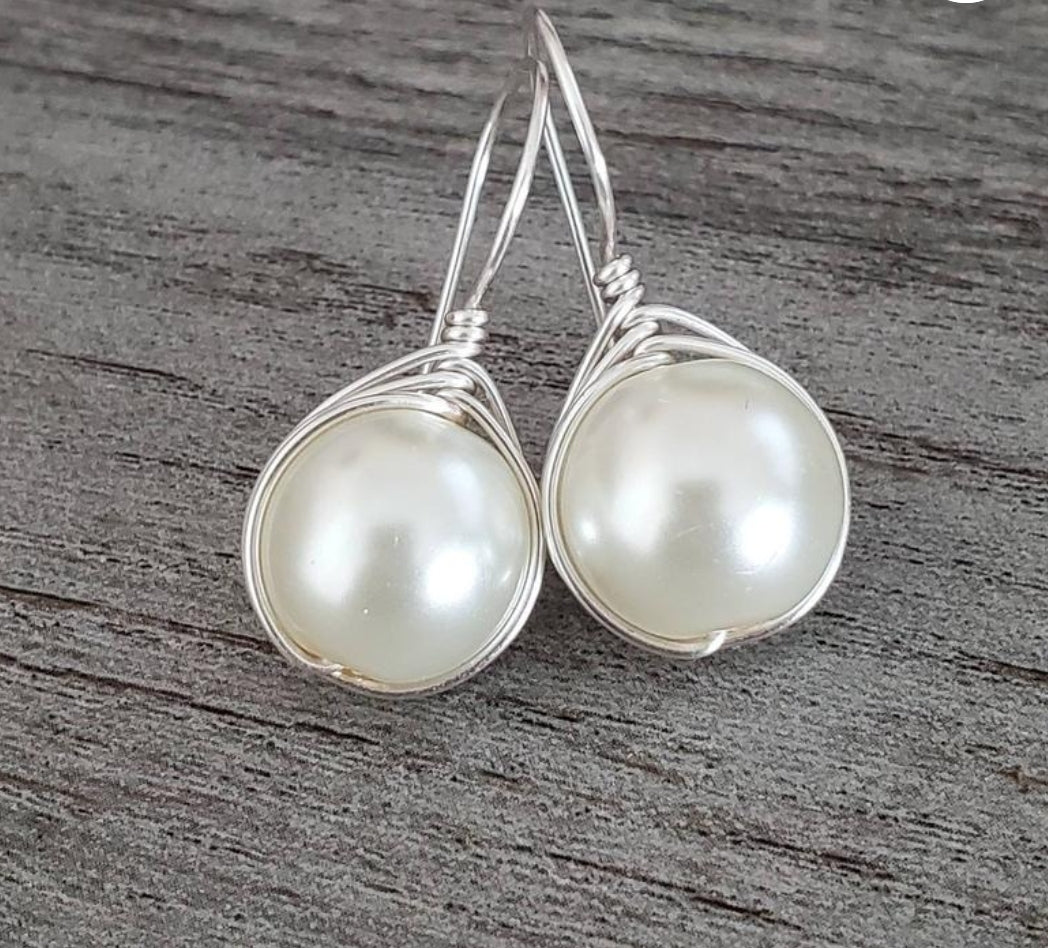 Large Pearl Drop Earrings