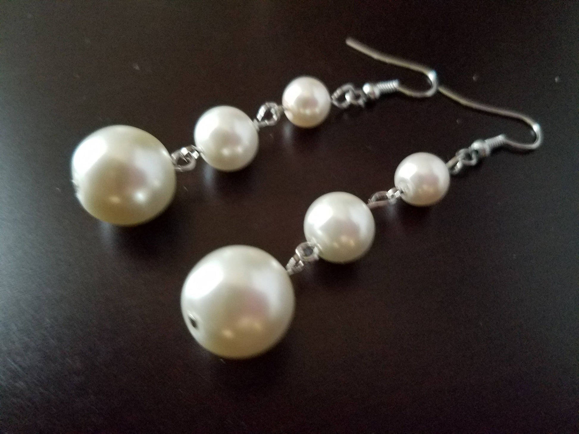 Pearl earrings, Long drop Pearl earrings, Bridal Earrings,Bride  Wedding Earrings, mothers days gifted, weddings- giftful, bridal giftful