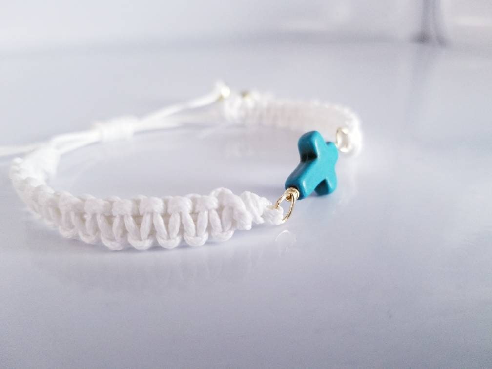 Cross Macrame Bracelet, Catholic Bracelet, simple bracelet, bff bracelet, Friendship bracelet, giftful sister, gifte gift, sister  giftful