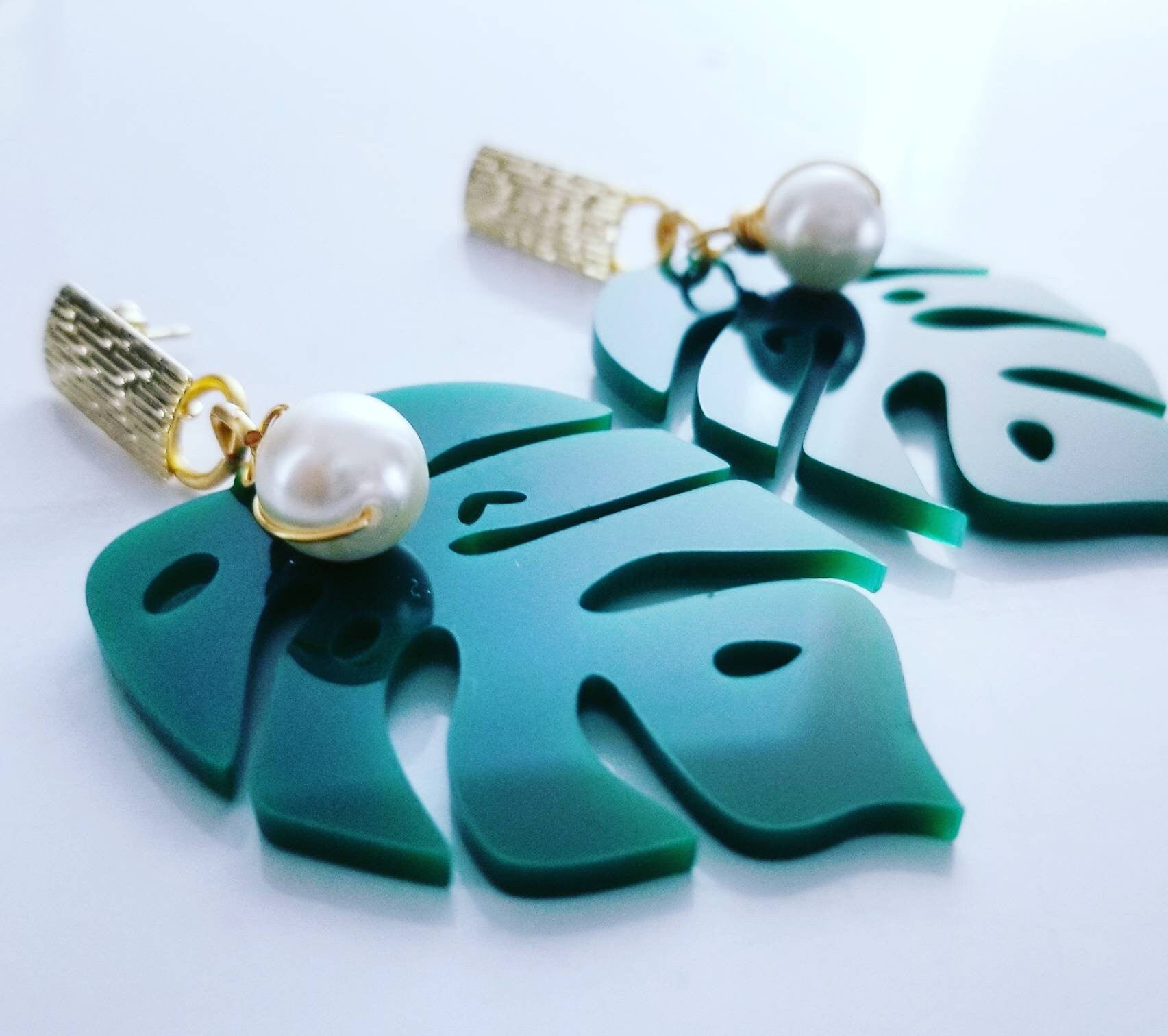 Monstera Leaf Earrings, earrings summer, Tropics Earrings, Plant Earring Gifts, plantlover, gift for- her, summer gifted,mothers days gifted