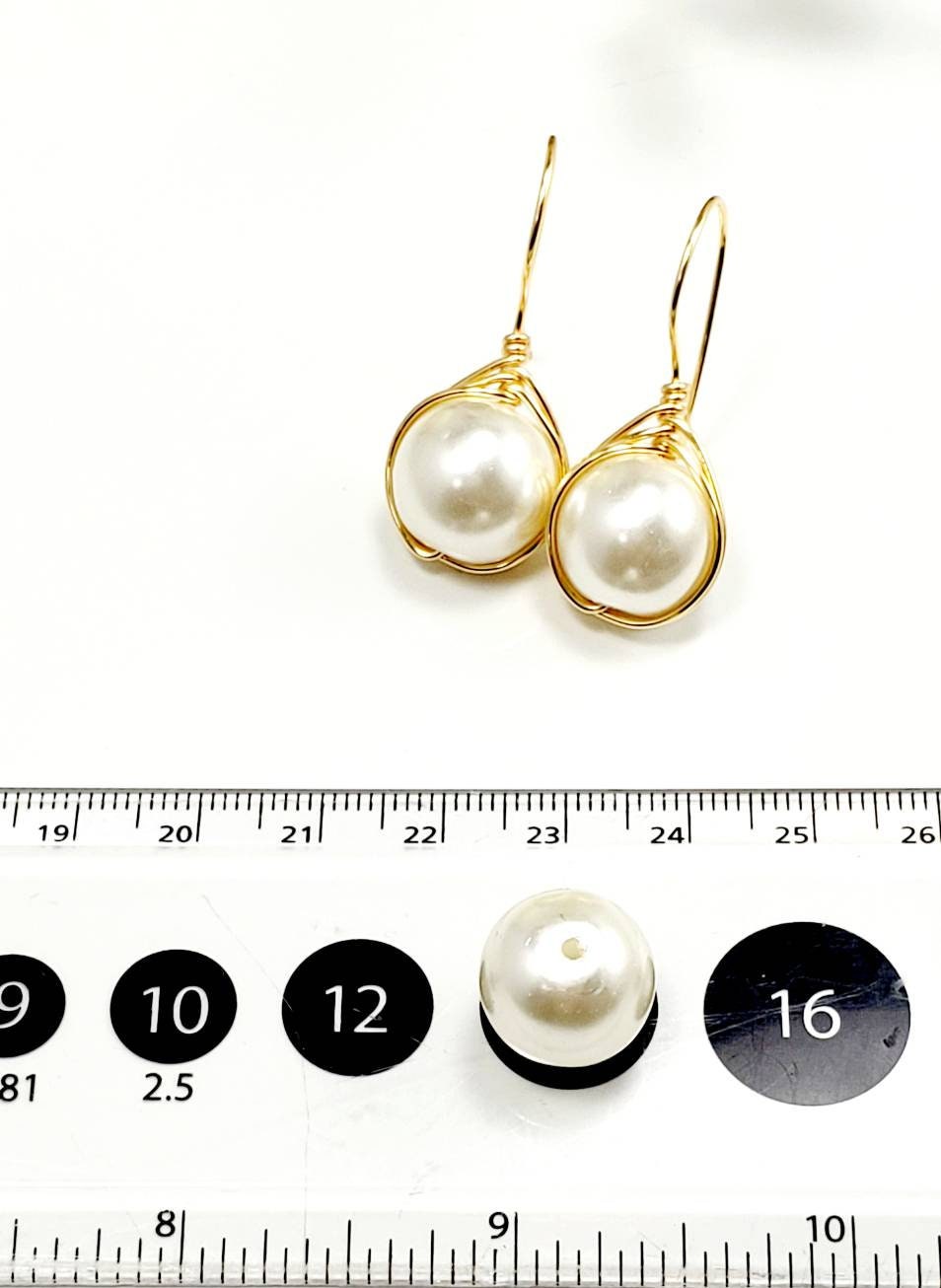 Pearl earring drops, bridesmaid earring, big pearl earrings, round ball shape pearl earrings, large pearl earrings, minimalist earrings