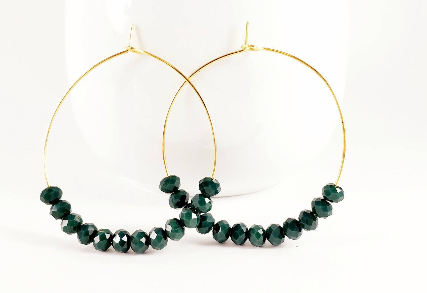 Crystal hoop earrings, Large hoop earrings, Thin hoop earrings, Big hoop earrings, gifted earring, large thin hoop, thin wire hoop