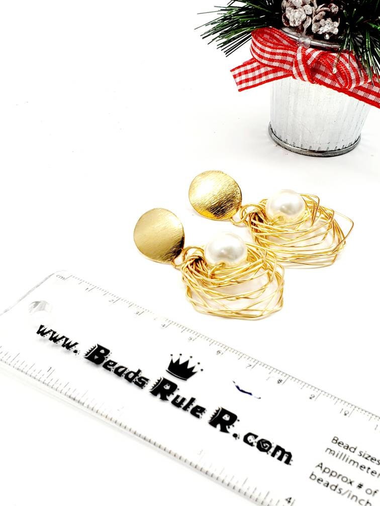 Pearl earring drops, Geometric earrings, Large pearl drop earrings, wired earring, women gifted earring, mothers days gifted, gifted pearl
