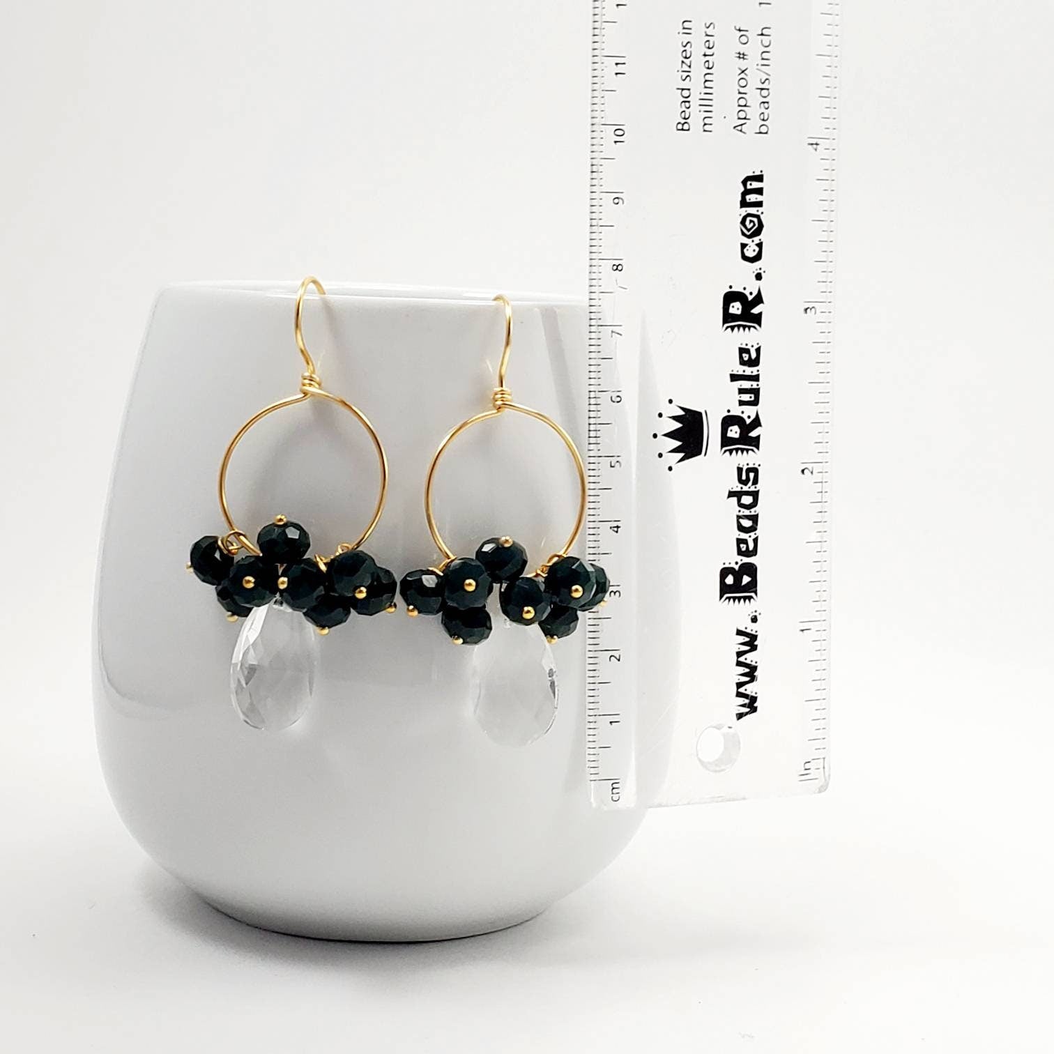 Gold Filled Wire Wrapped Crystal Huggies, Hypoallergenic Minimalist Gold Hoop Earrings, Hoop Earrings With Charm, hoop earrings with stones