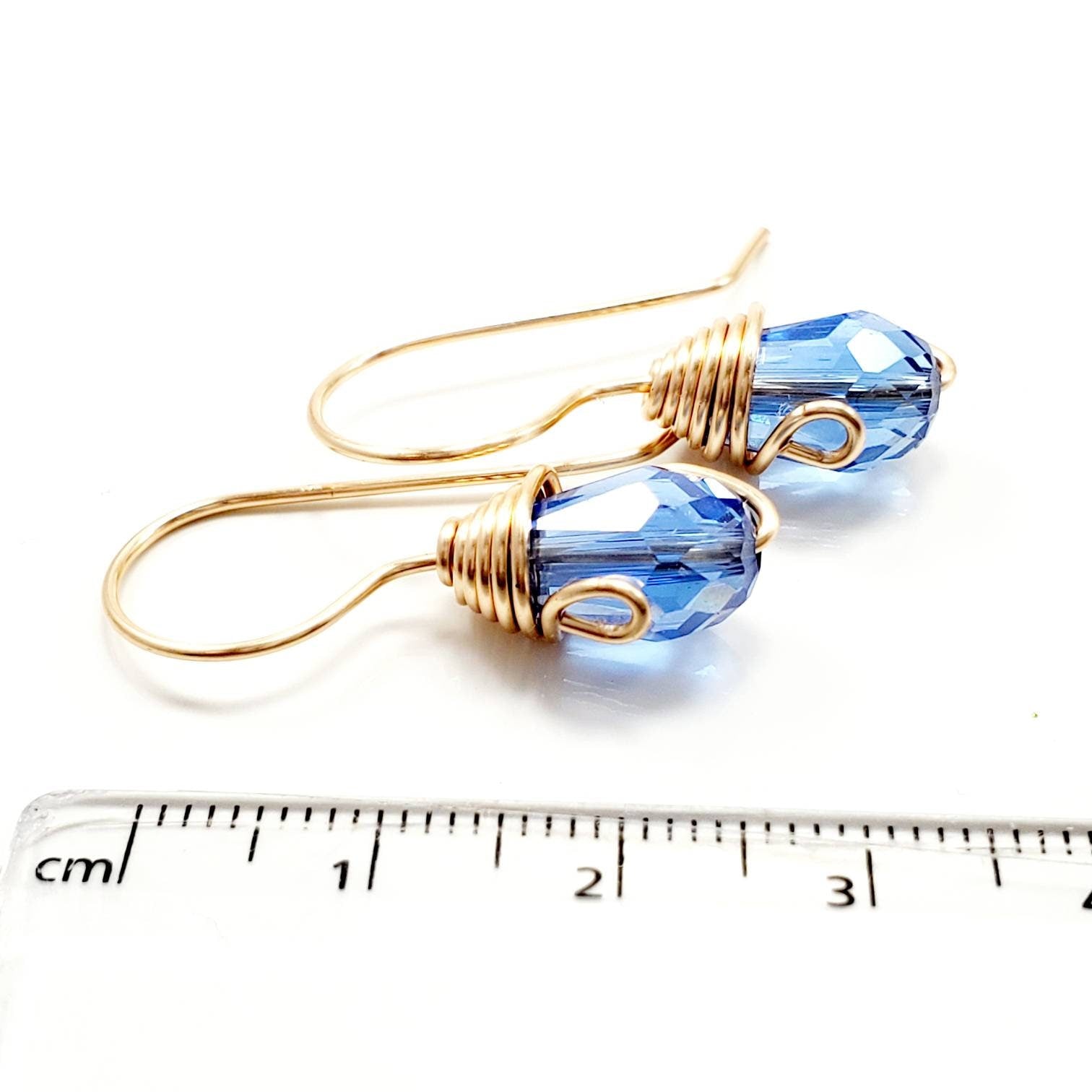Tiny drop earrings, Small Teardrop Earrings, Blue Teardrop Crystal Earrings, Small Crystal Earrings, Bridesmaids earrings,Prom wedding bride