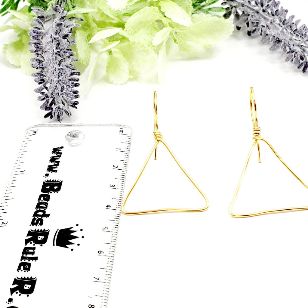 Triangle hoop earrings, Dainty hoop earrings, Thin gold hoop earrings, Large geometric earrings, minimalist earrings, unique earrings