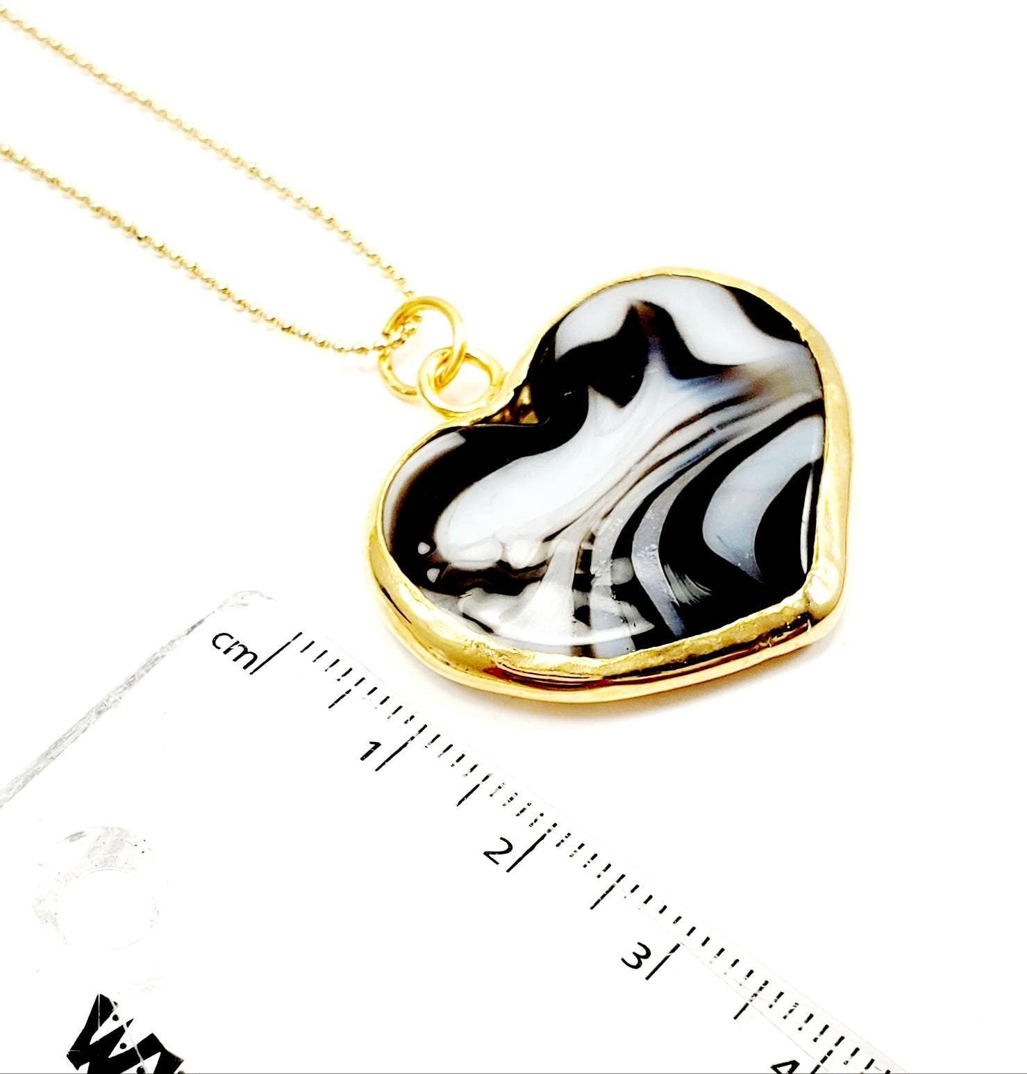 Chunky heart necklace, Large heart necklace, Black heart necklace, Large heart necklace,  when calls the heart, valentines day gift