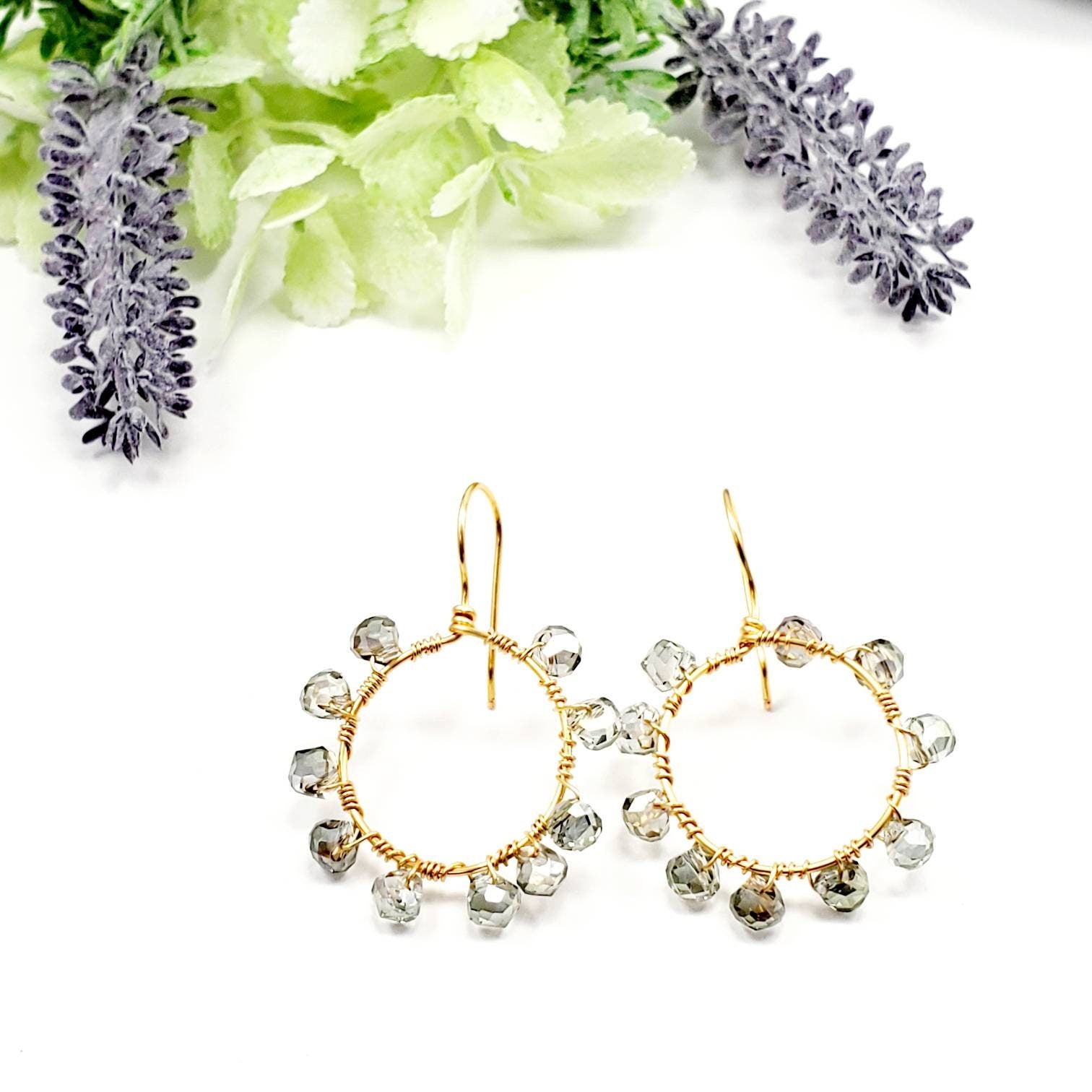Thin hoop, gold hoop thin, gold crystal hoops, dainty hoop earrings, minimaliste earring, minimalistic gold earrings, maid-of-honor gift