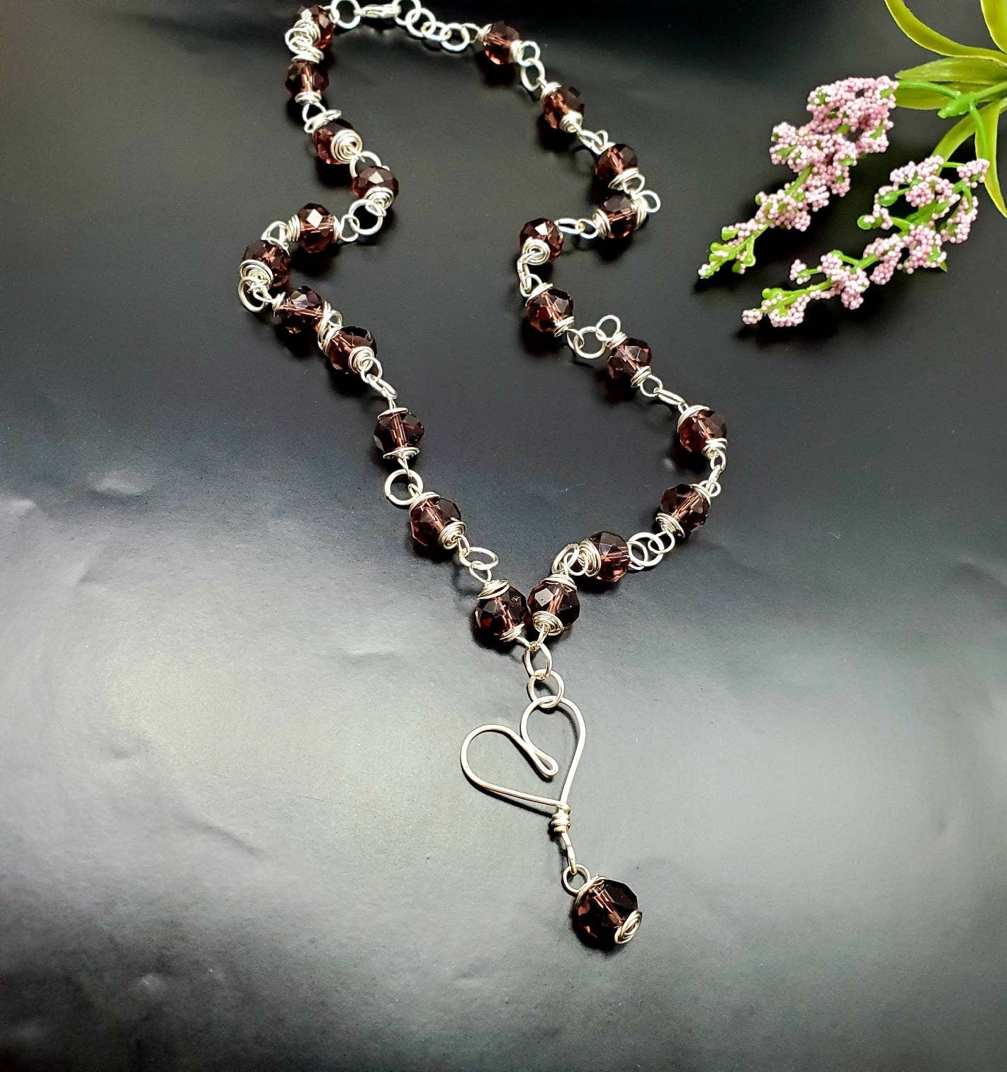Chain Necklace,Silver Chunky Necklace,Chunky Chain Choker,Boho chunky silver Crystal Necklace, christmas gifted