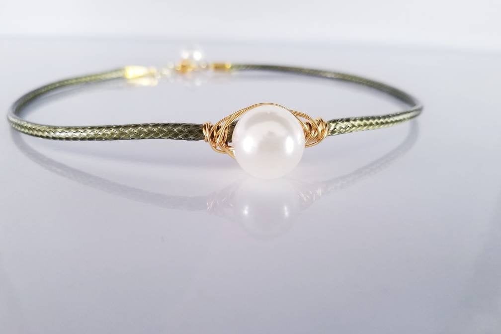 LEATHER CHOKER, Dainty pearl necklace, Leather and pearl necklace, Chunky choker necklace, Leather choker, choker collar necklace for women