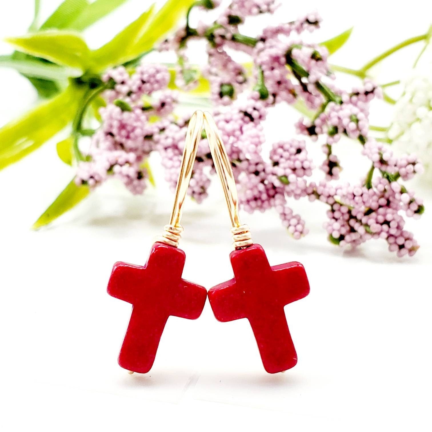 Cross Earrings, dropping earring, tini earrings, minimalistic earrings, religiously giftful, jewelry gift christian, faithful jewelry