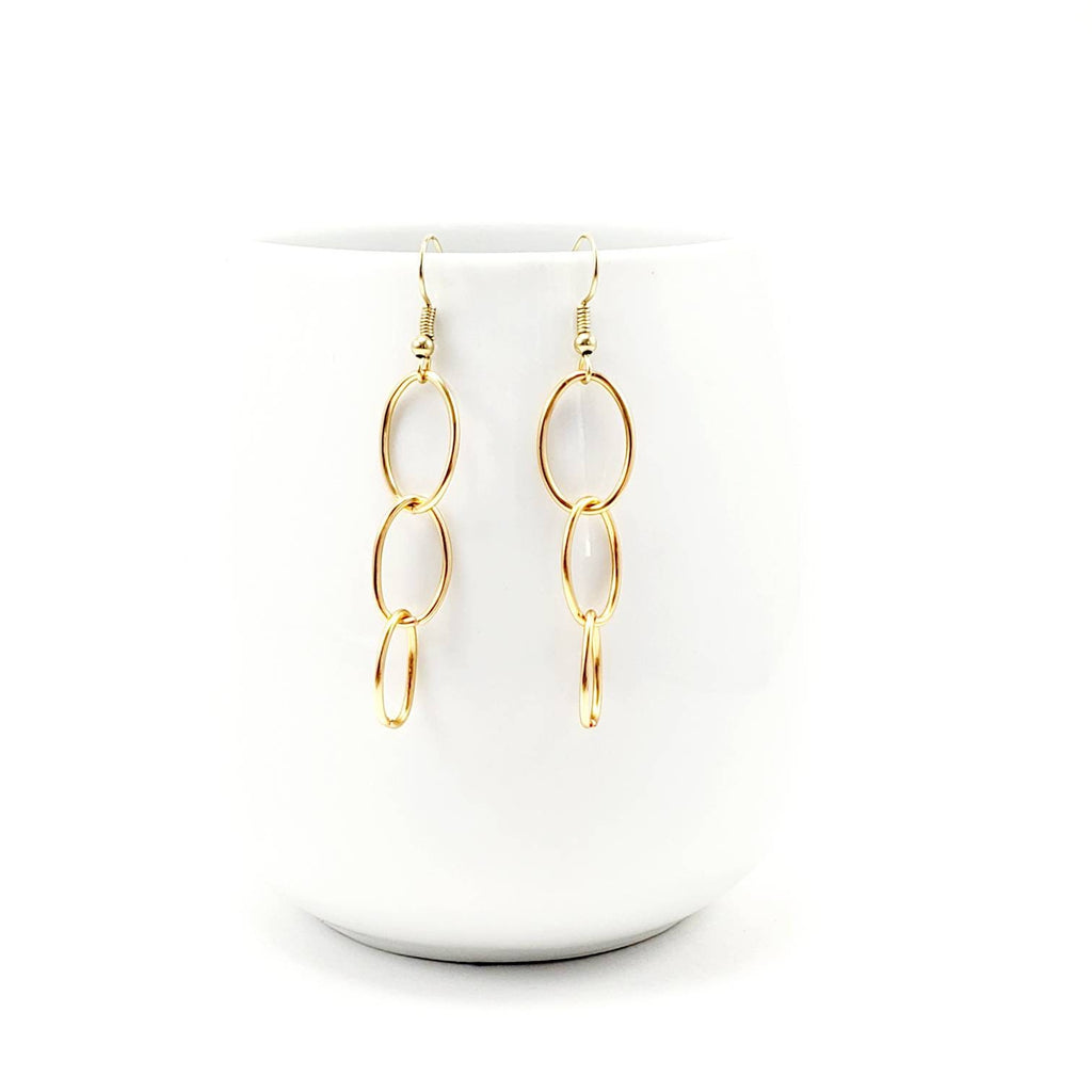 Oval Drop and Dangle Earrings, Geometric Dangle Earring, Modern Lightweight wire Drop Earrings, Geometric Earrings, everyday earrings