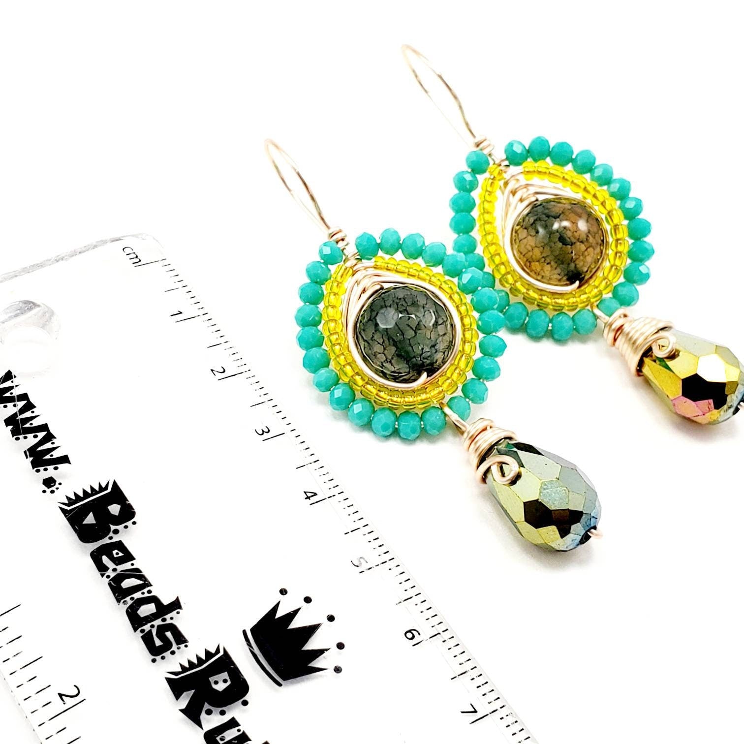 Moss agate earrings, Agate Herkimer, Large drop earrings,Dainty Green earrings, natural moss agate, green moss agate, christmas-gifts gifte