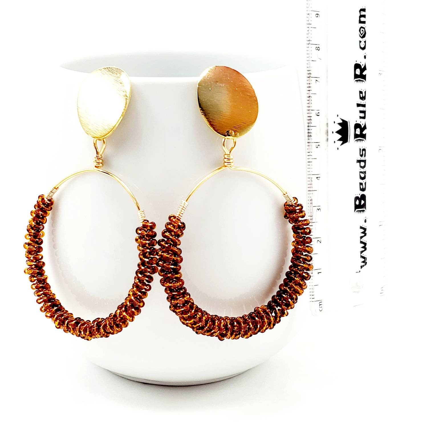 Beaded hoop Earrings, Seed bead earrings, Large hoop earrings, Colorful earrings, Mayan earrings, Mexican earrings, Native earrings
