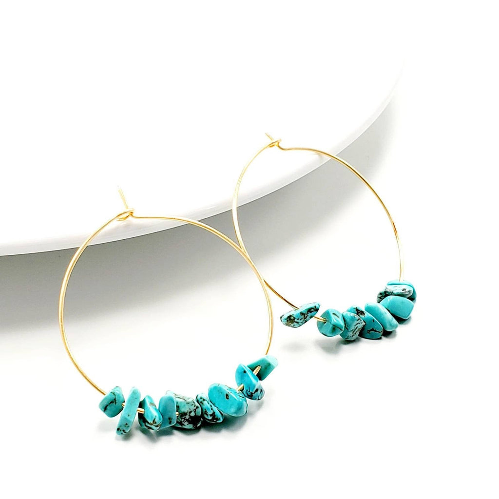 Turquoise hoop earrings, Large thin hoop earrings, big hoops, extra thin hoop, gold thin hoop, thin gold hoops everyday earrings