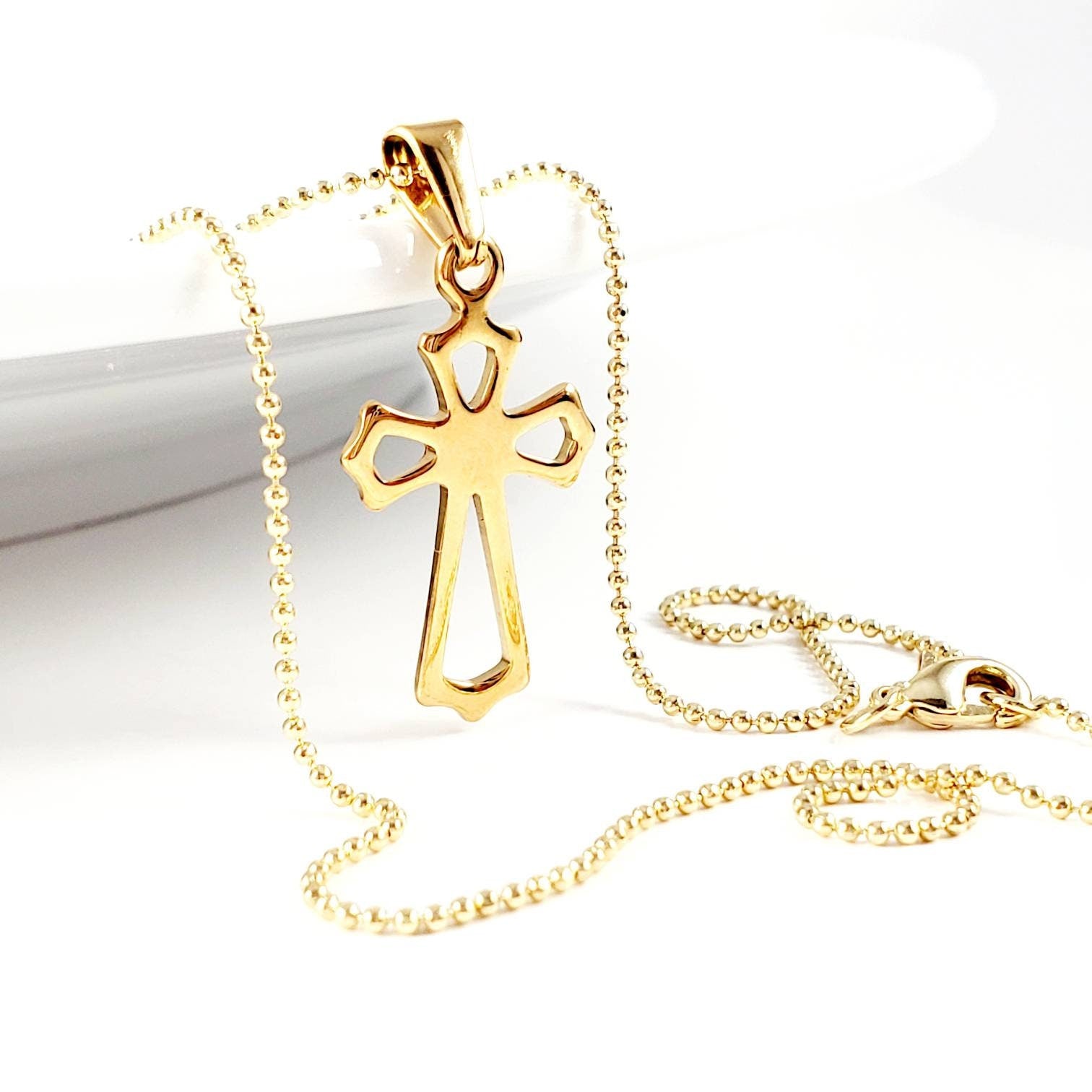 Cross necklaces gold, necklace minimalistic, thin chain necklace, Dainty cross necklace, cross necklace gifts, gifted jewelry necklace
