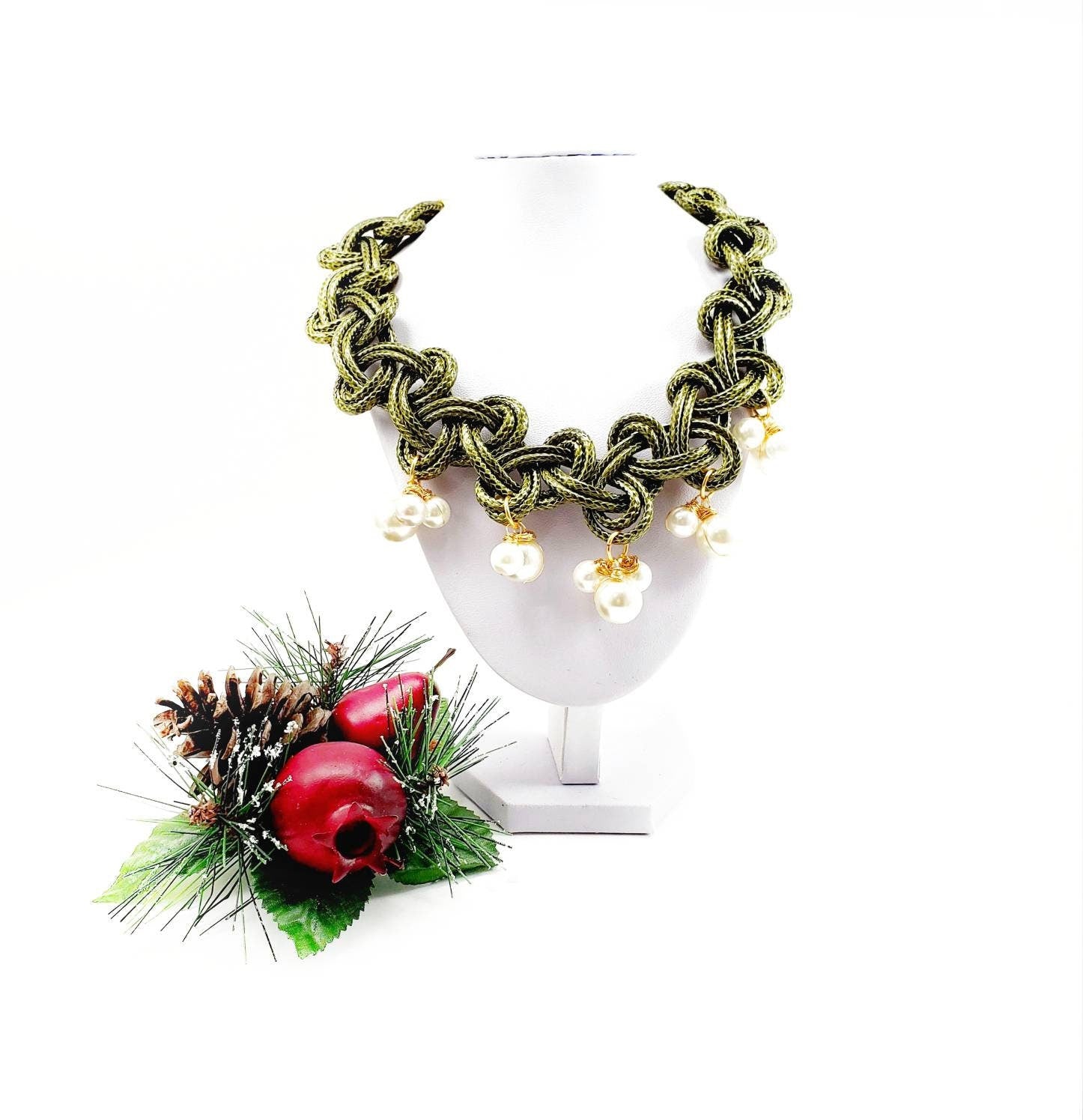 Choker red, Pearl choker necklace, dainty necklace red, chunky choker necklace, leather choker red, gifted choker, chunky charm necklace