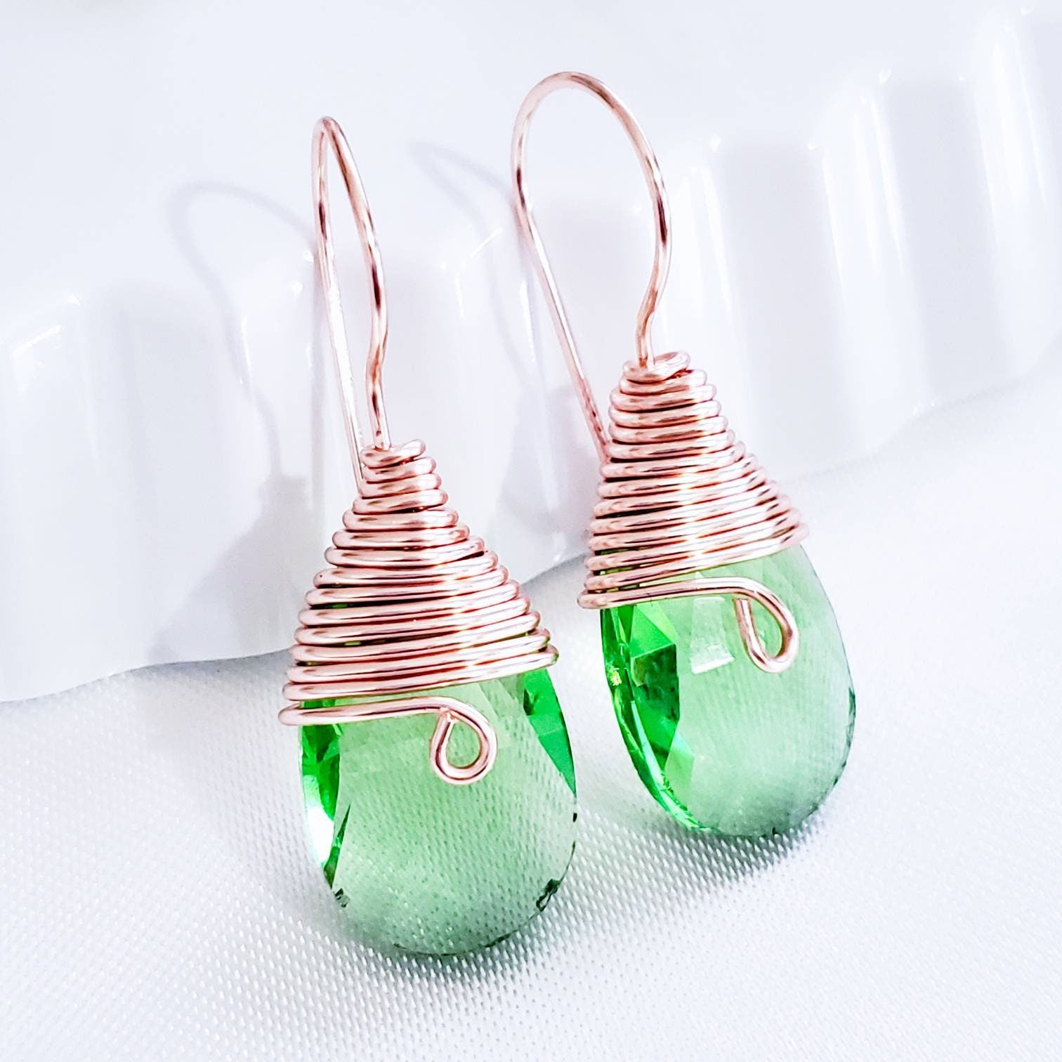 Crystal teardrop earrings, Blue drop earrings, Long teardrop earrings, Crystal dangling earrings, Bridal earrings, classic earrings