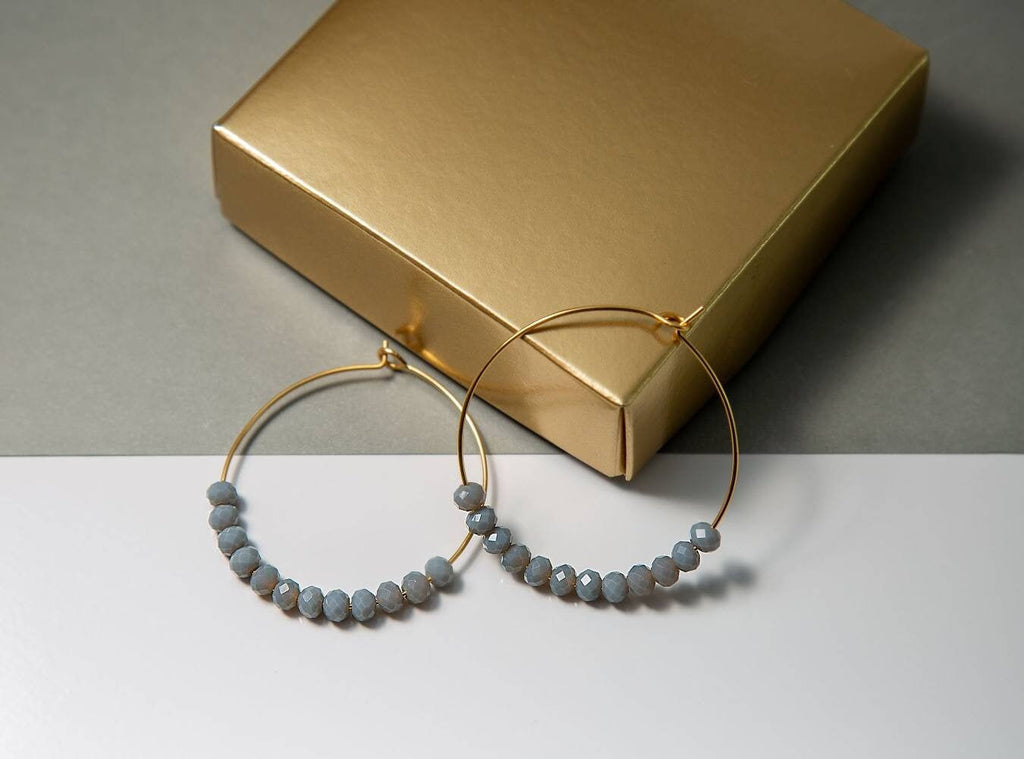Large Crystal hoop earrings, Gold filled hoop earrings, Thin hoop earrings, Dainty hoop earrings, minimalistic earrings, earrings gifted