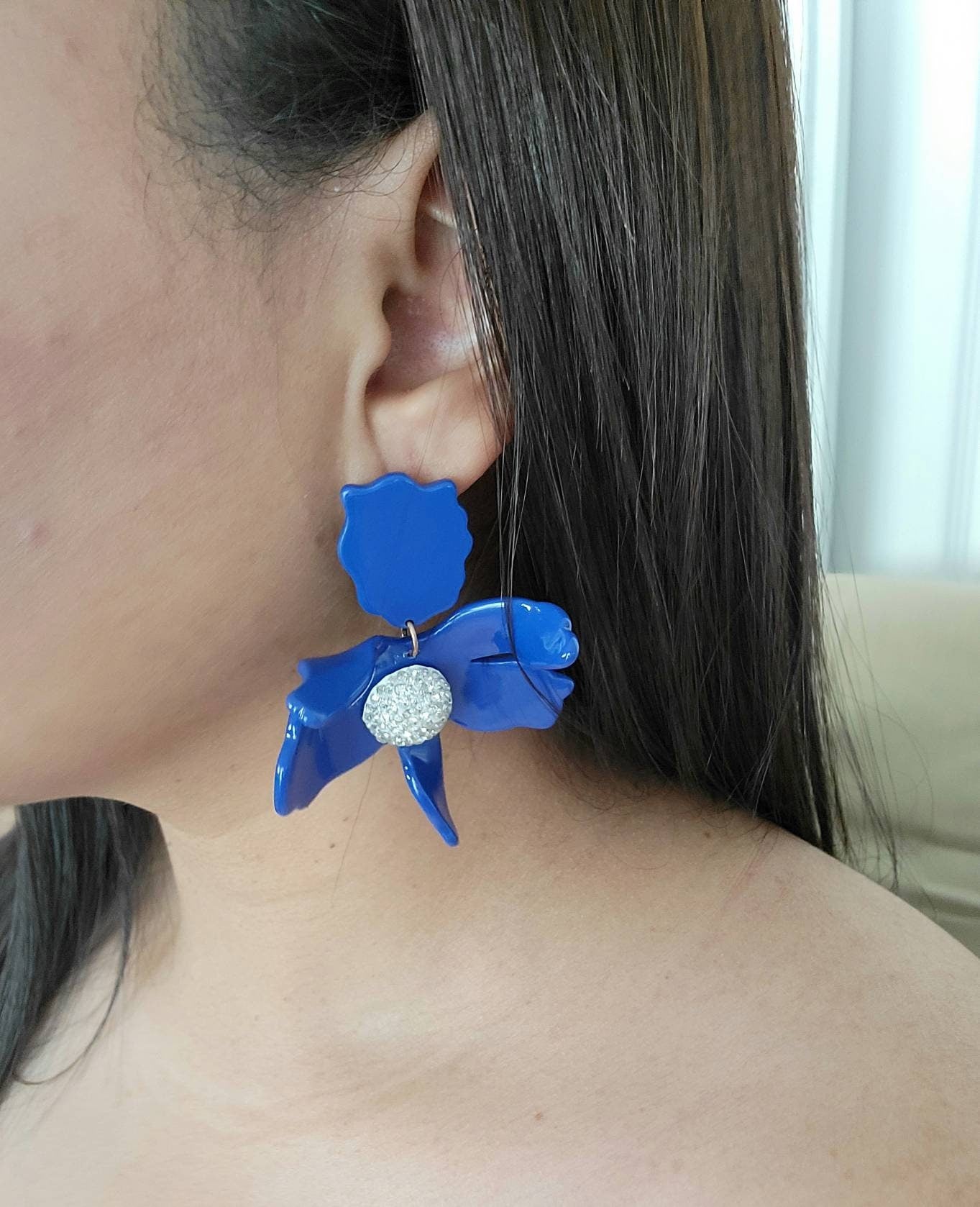Big flower earrings, flowered earrings, flowered gifted earrings, Floral Earrings, giftful earrings, weddings- giftful, gifting gifted mom