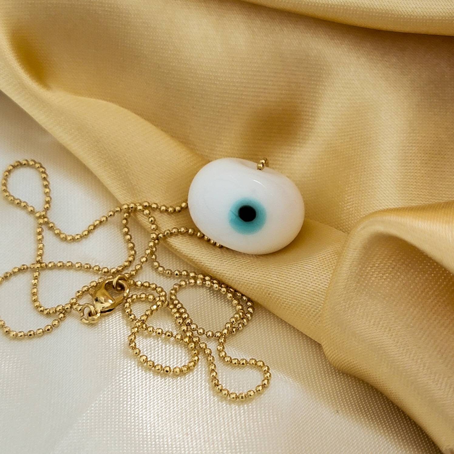 Evil eye necklace, protective necklace, glass evil eye necklace, evil eye pendant, grounding necklace, protection necklace, healing necklace