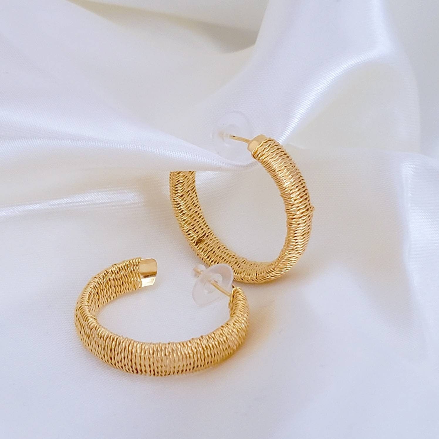 thick hoop earrings, Thick gold hoop earrings, Tiny gold hoop earrings, Gold half hoop earrings, Chunky hoops, big hoop earrings,Dainty hoop