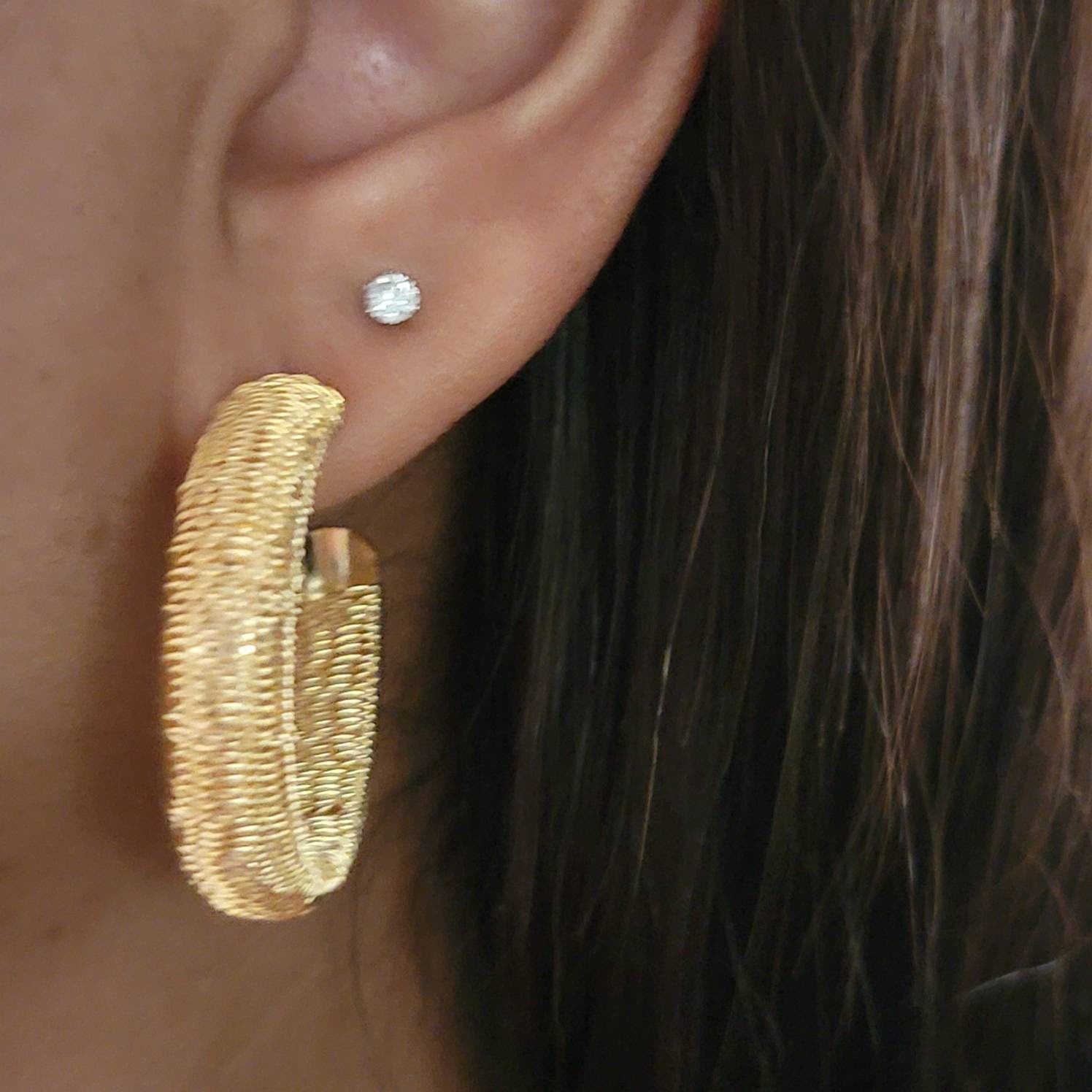 thick hoop earrings, Thick gold hoop earrings, Tiny gold hoop earrings, Gold half hoop earrings, Chunky hoops, big hoop earrings,Dainty hoop