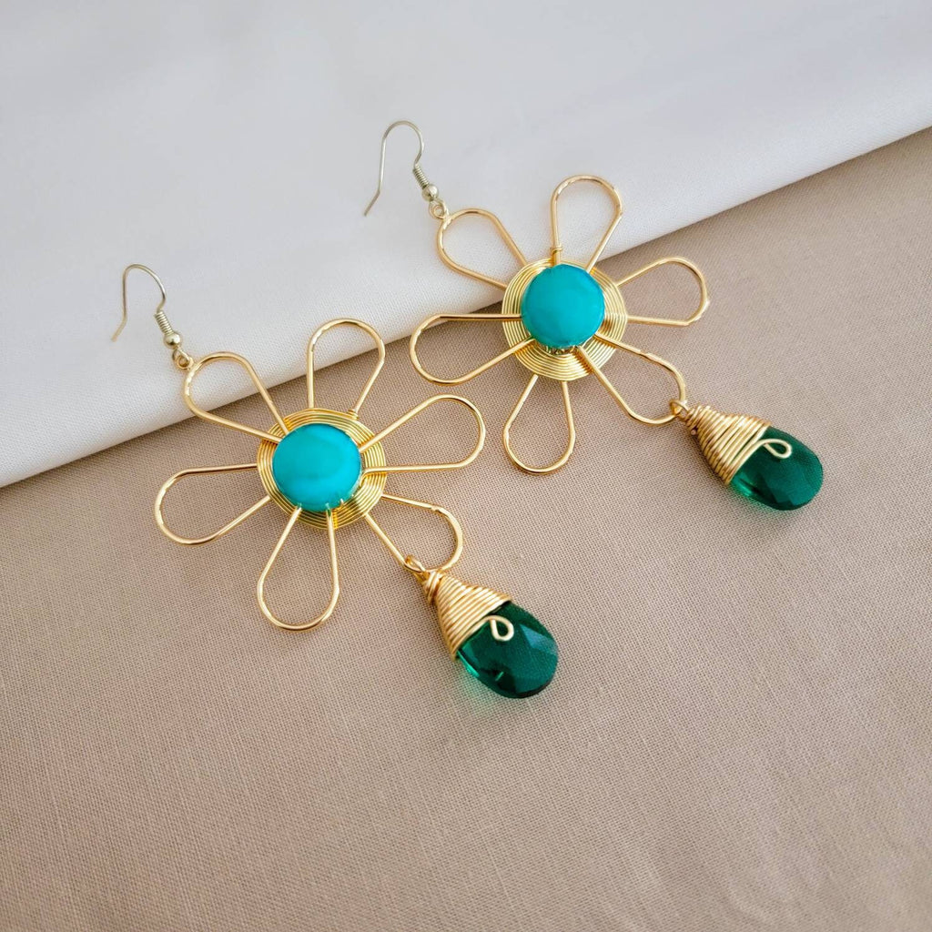 Large Daisy earrings, flower earrings, Birth flower earrings, Bridal flower earrings, floral earrings, bridesmaid earrings, bridesmaid gifts