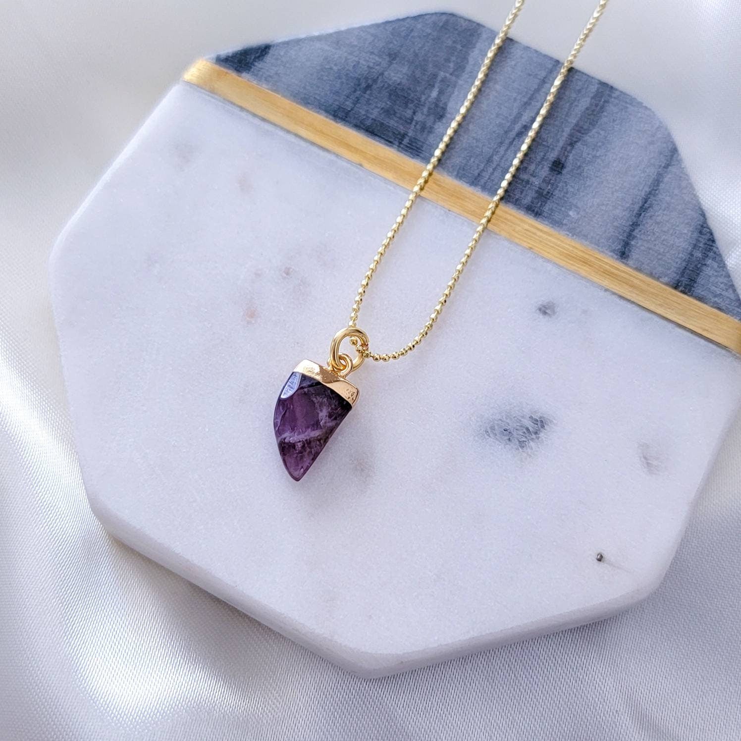 Amethyst necklace, Jade necklace, Turquoise necklace, Thin necklace chain, amethyst quartz necklace, gifted jewelry necklace, giftful sister